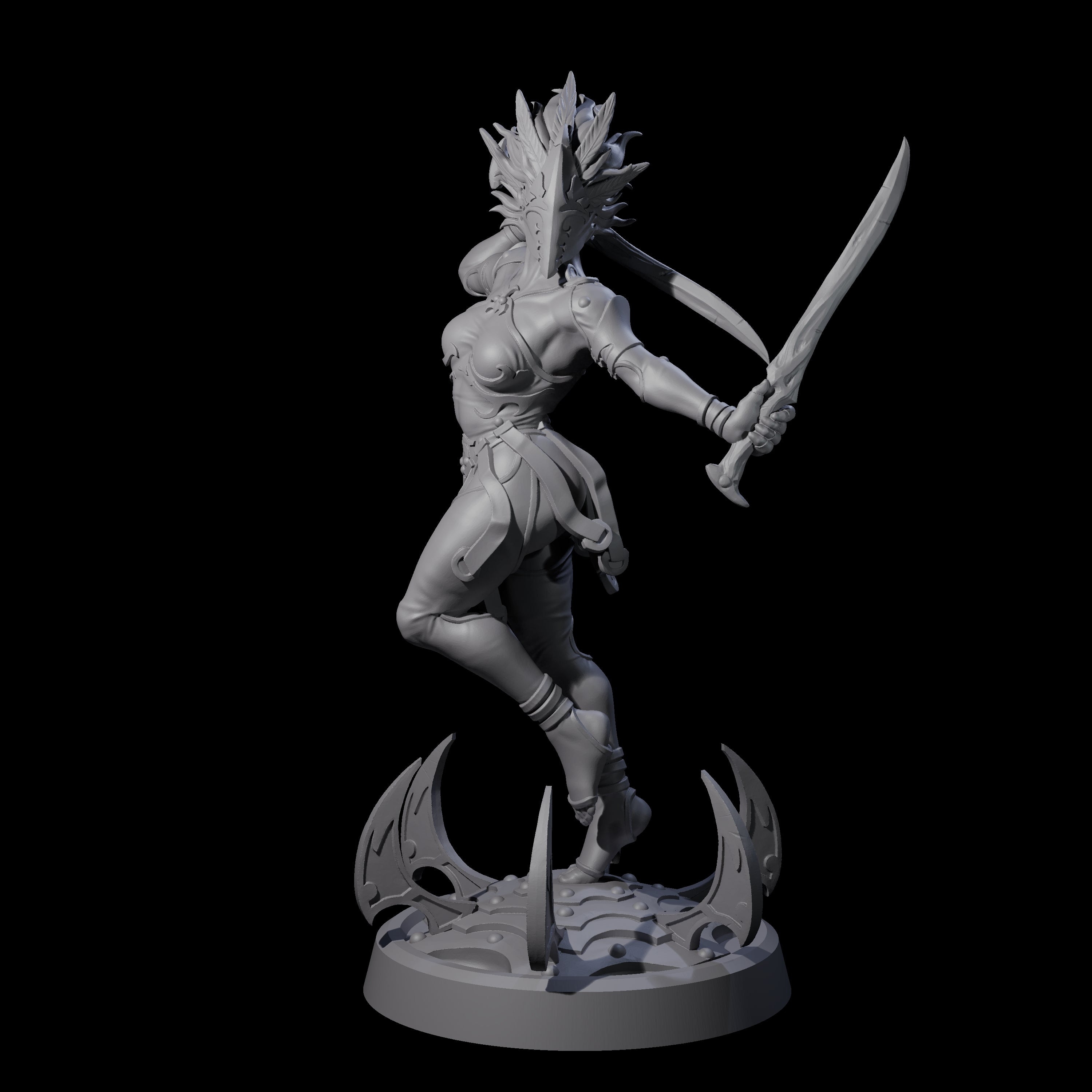 Whirling Human Blade Dancer Miniature for Dungeons and Dragons, Pathfinder or other TTRPGs