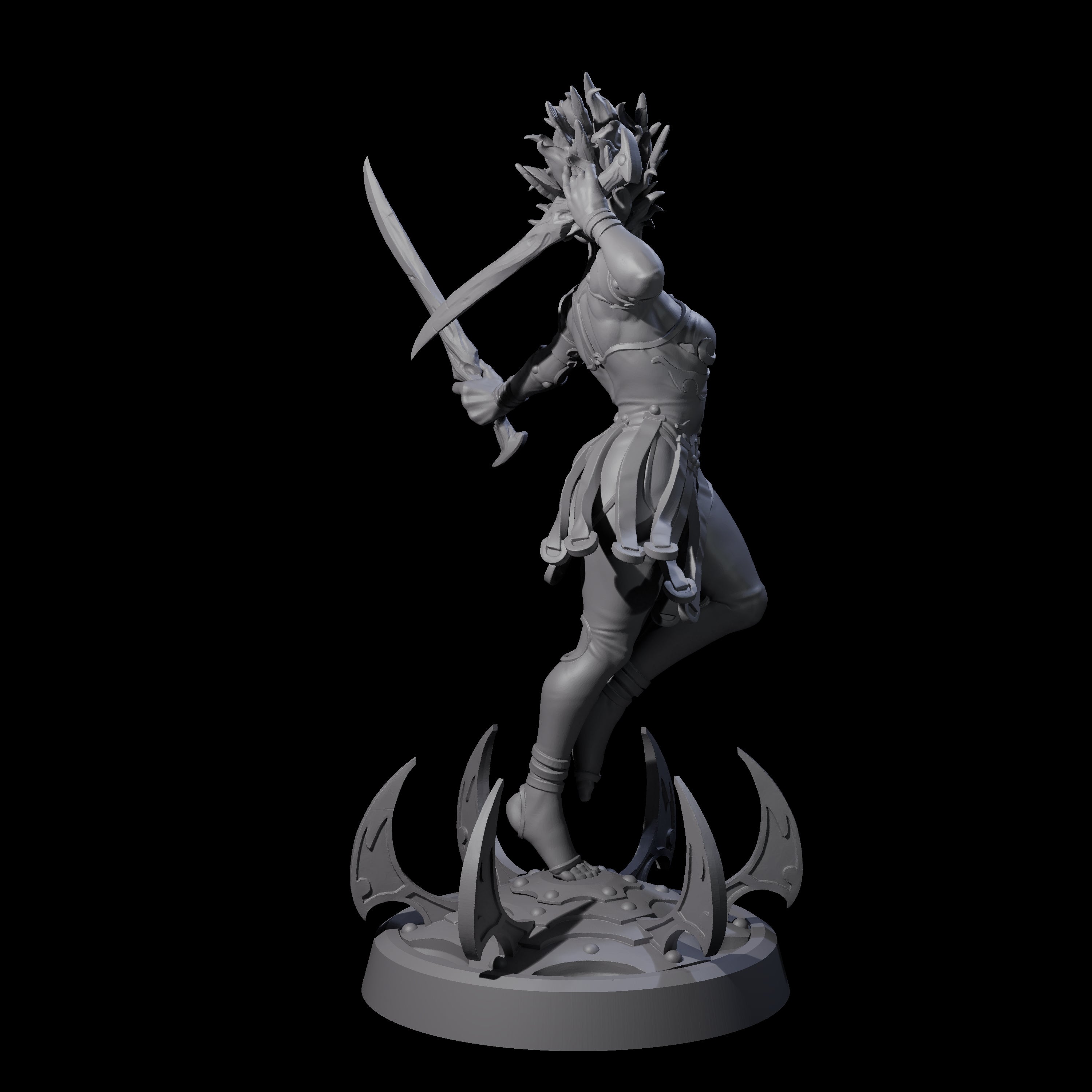 Whirling Human Blade Dancer Miniature for Dungeons and Dragons, Pathfinder or other TTRPGs