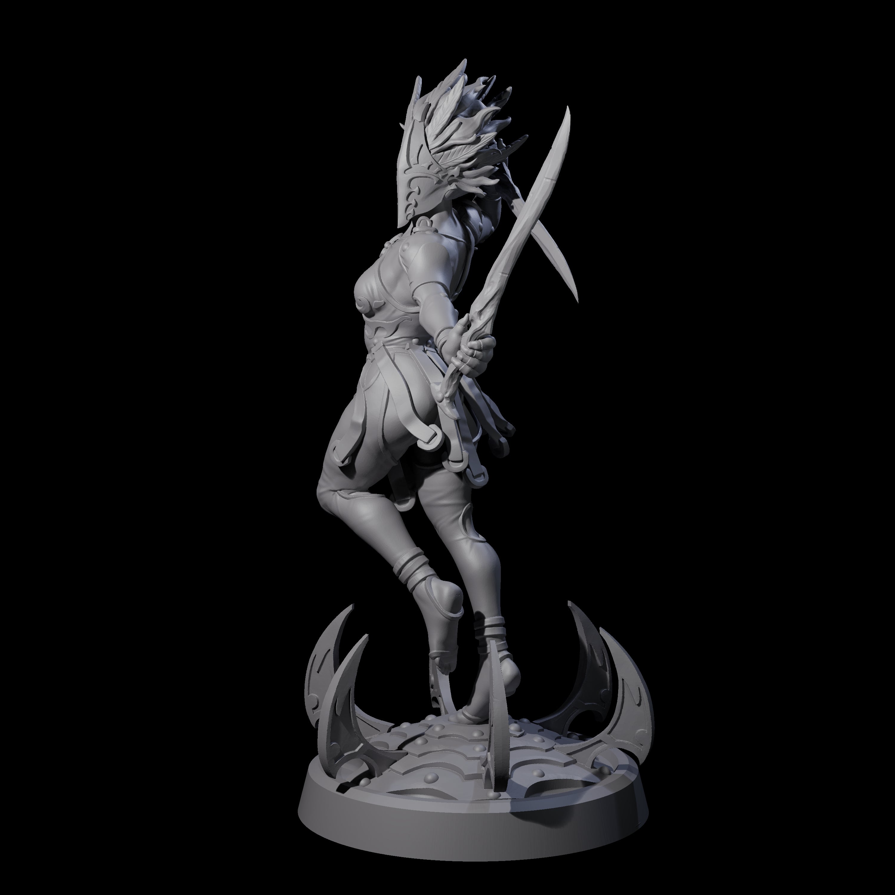 Whirling Human Blade Dancer Miniature for Dungeons and Dragons, Pathfinder or other TTRPGs