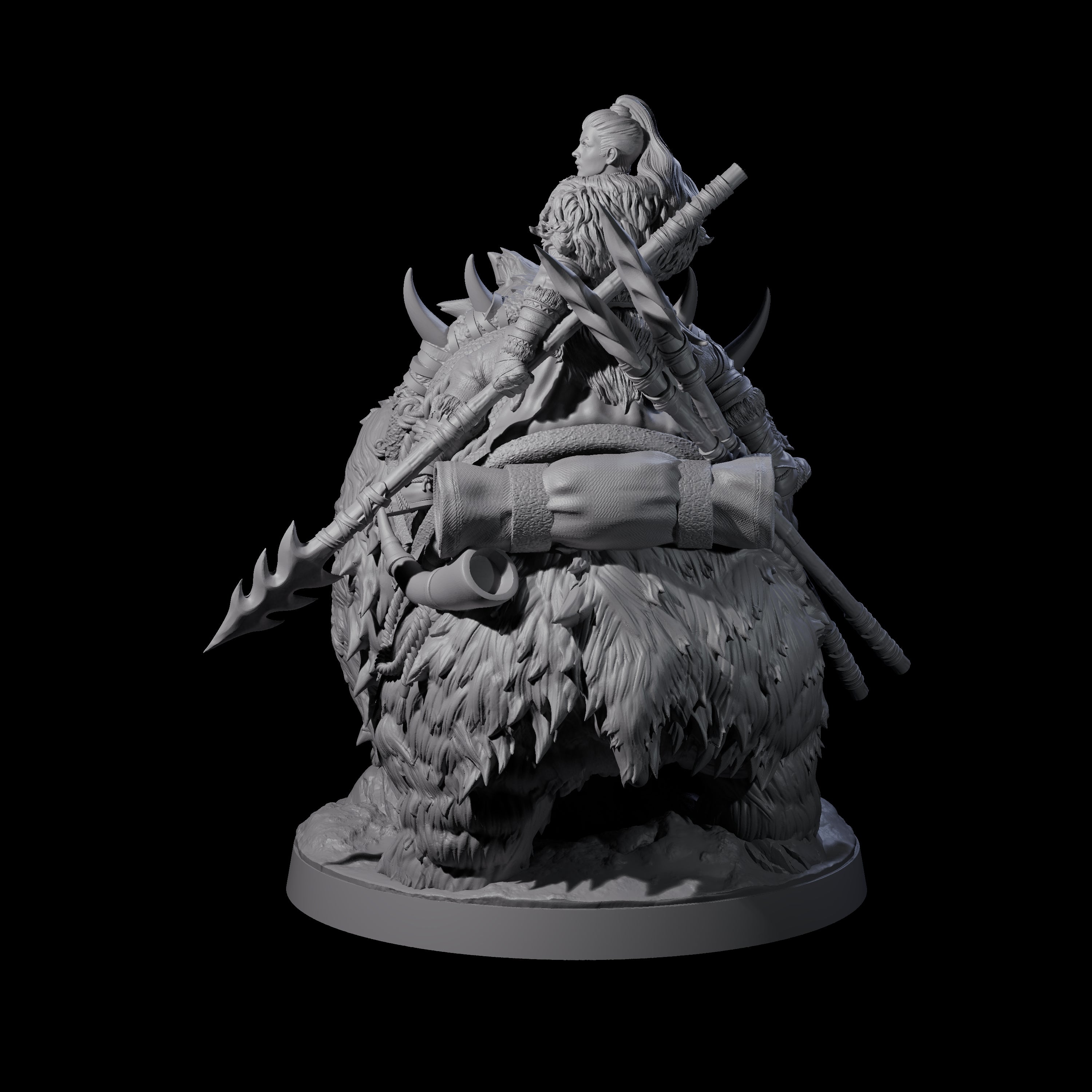Wild Bear Rider A Miniature for Dungeons and Dragons, Pathfinder or other TTRPGs