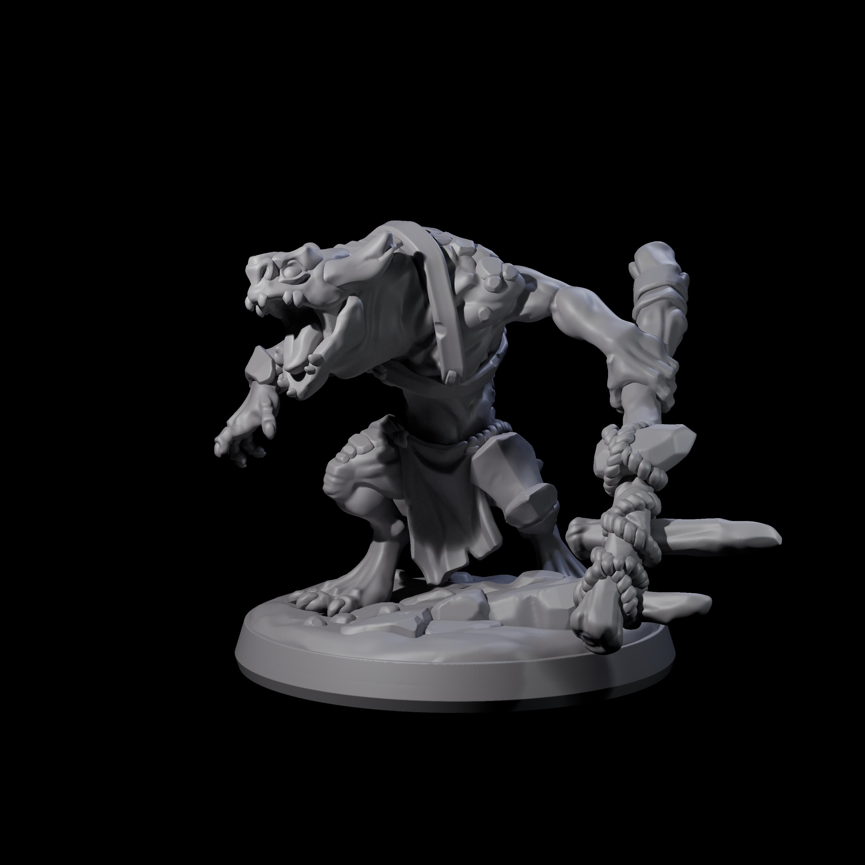 Wild Raging Kobold A Miniature for Dungeons and Dragons, Pathfinder or other TTRPGs