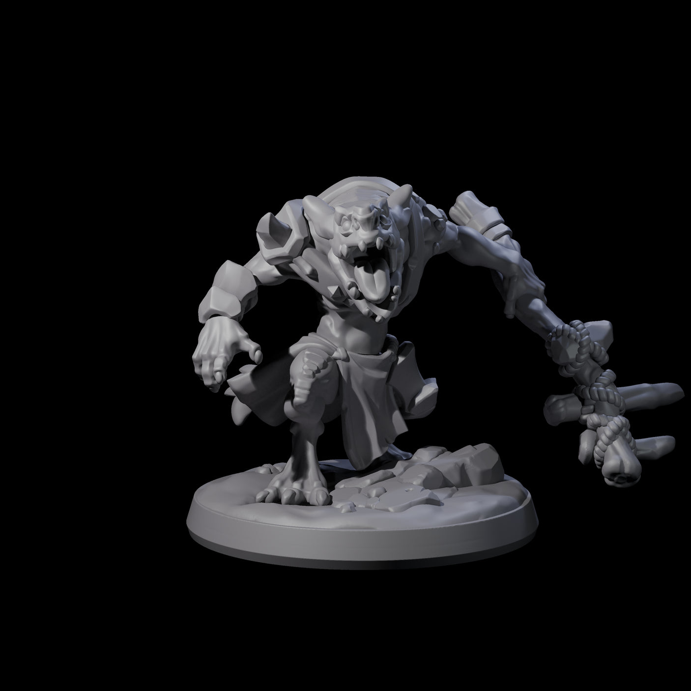 Wild Raging Kobold A Miniature for Dungeons and Dragons, Pathfinder or other TTRPGs
