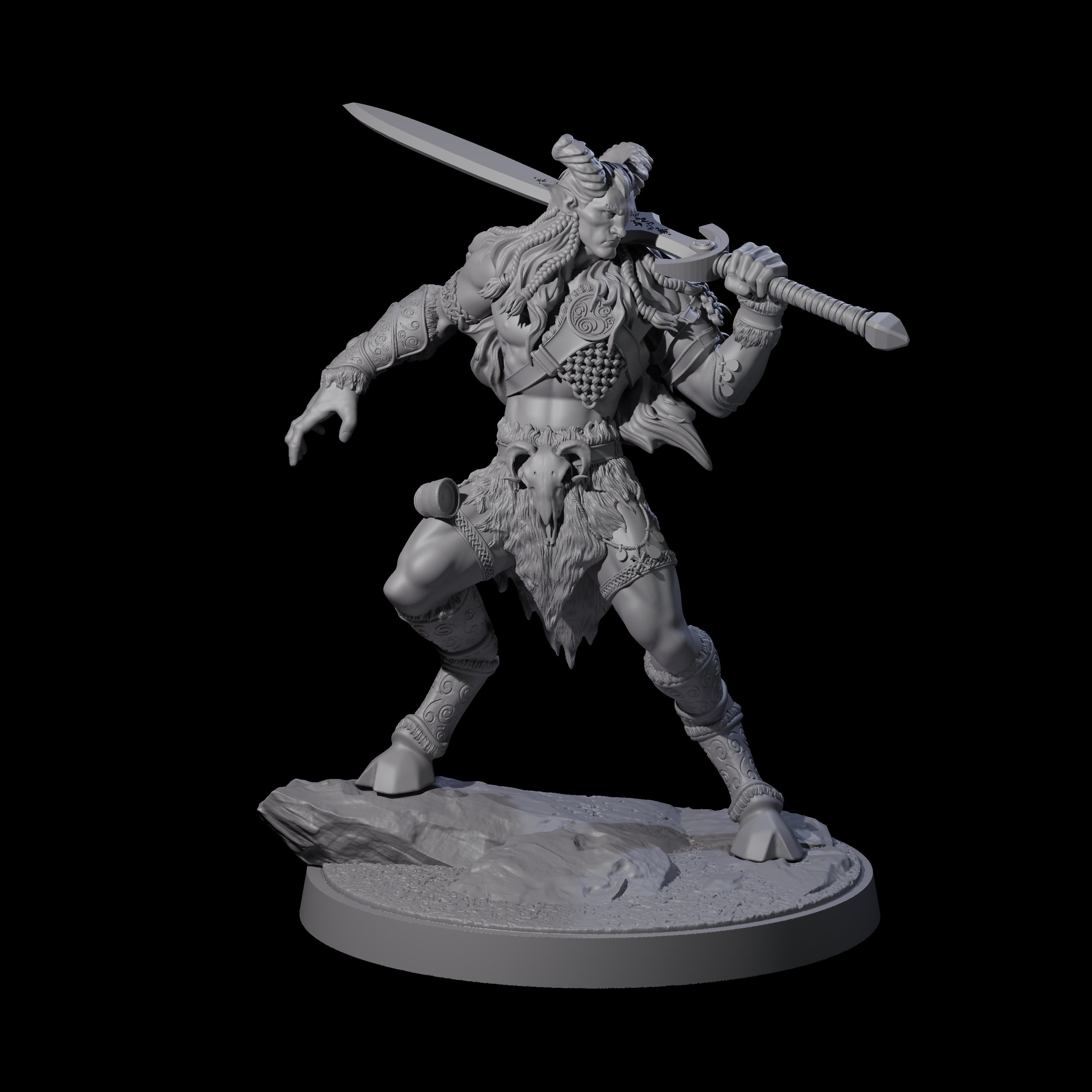 Wild Satyr Hunter B Miniature for Dungeons and Dragons, Pathfinder or other TTRPGs