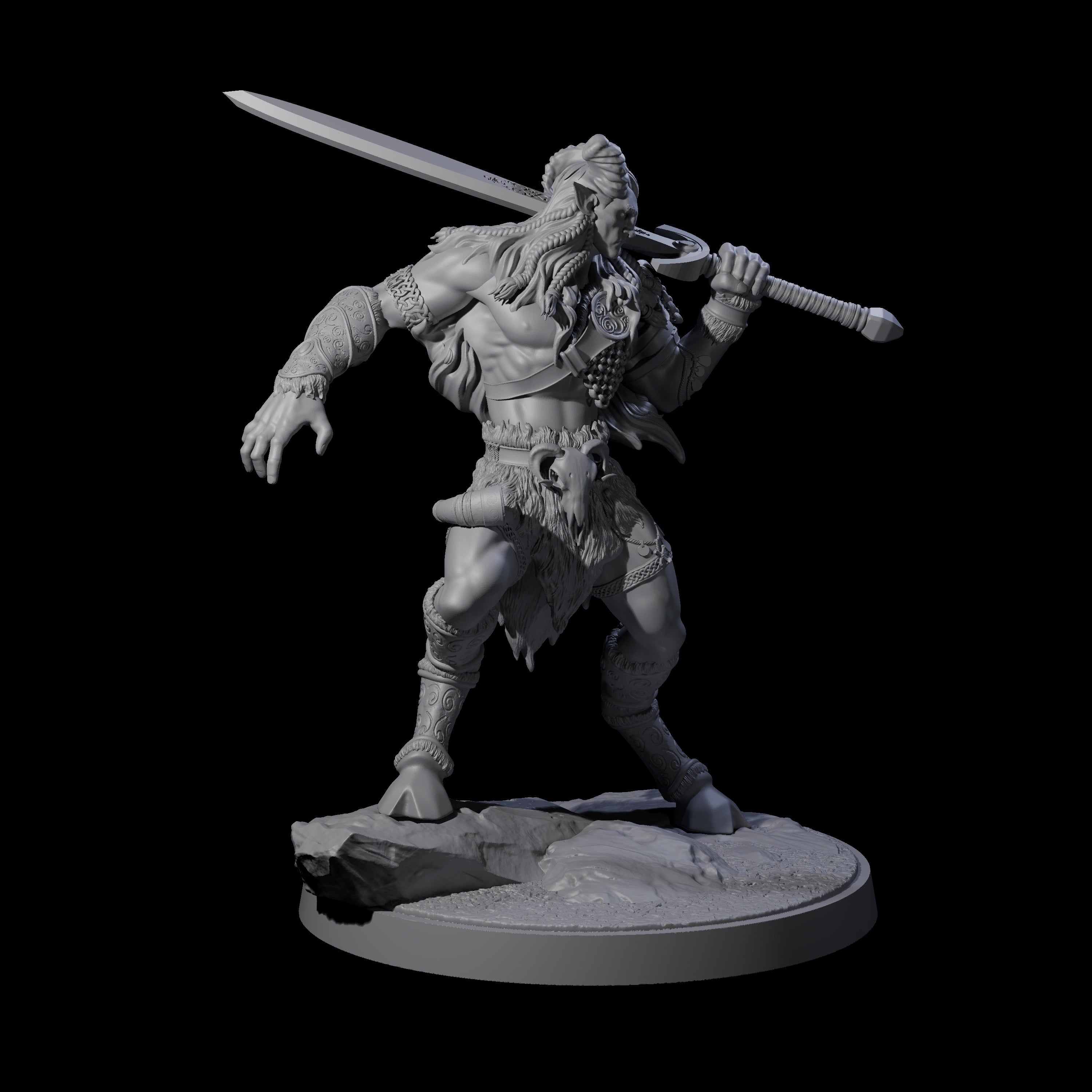 Wild Satyr Hunter B Miniature for Dungeons and Dragons, Pathfinder or other TTRPGs