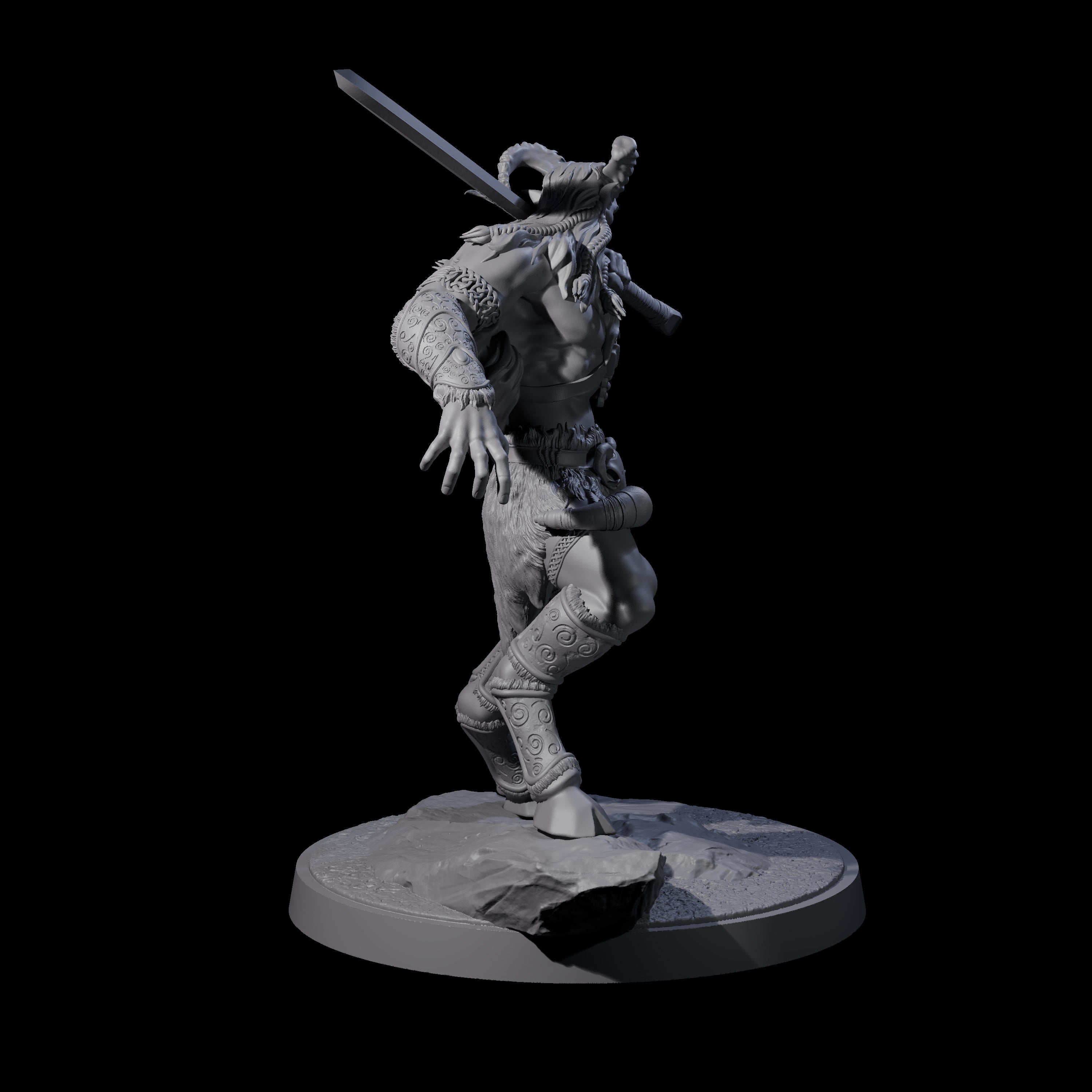 Wild Satyr Hunter B Miniature for Dungeons and Dragons, Pathfinder or other TTRPGs