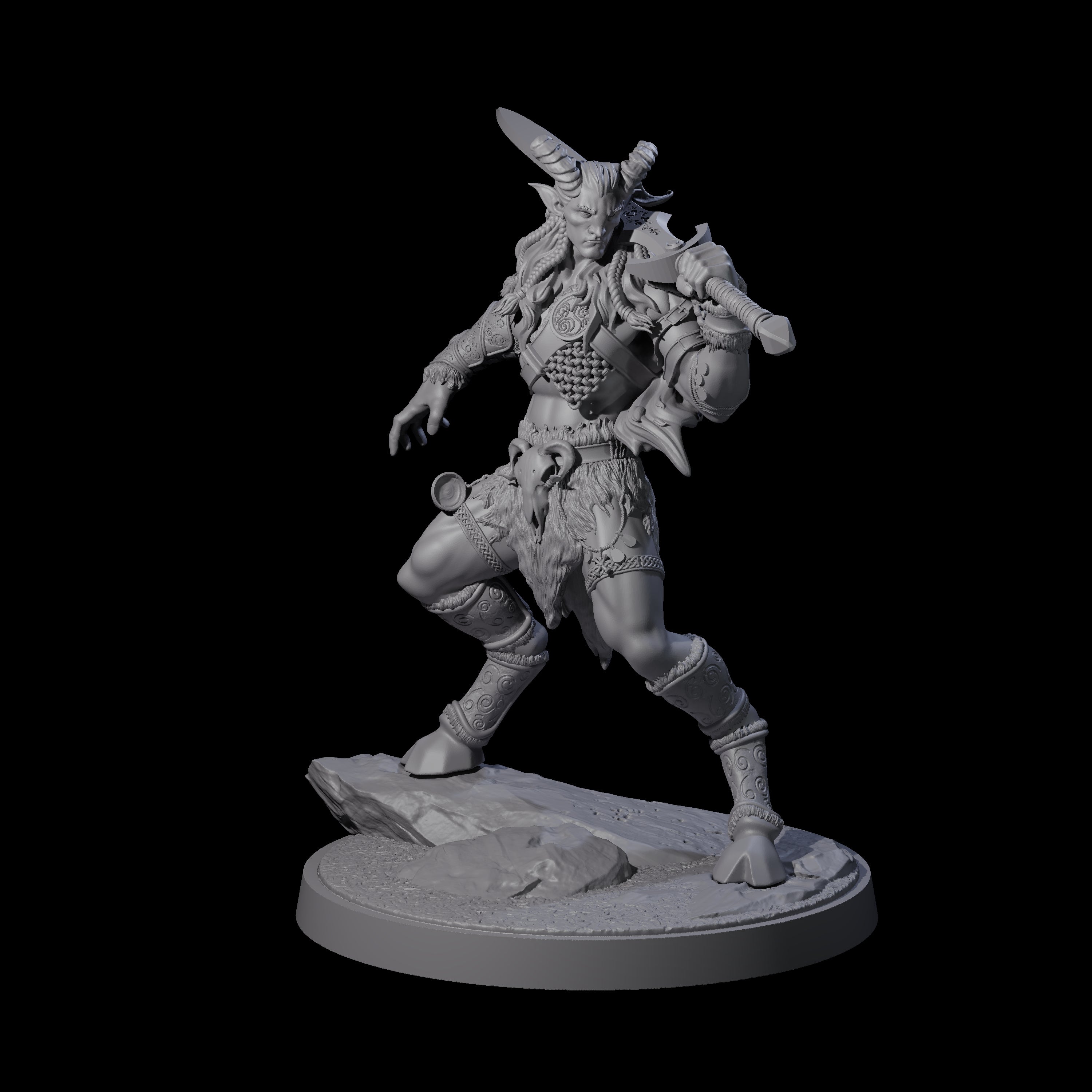 Wild Satyr Hunter B Miniature for Dungeons and Dragons, Pathfinder or other TTRPGs