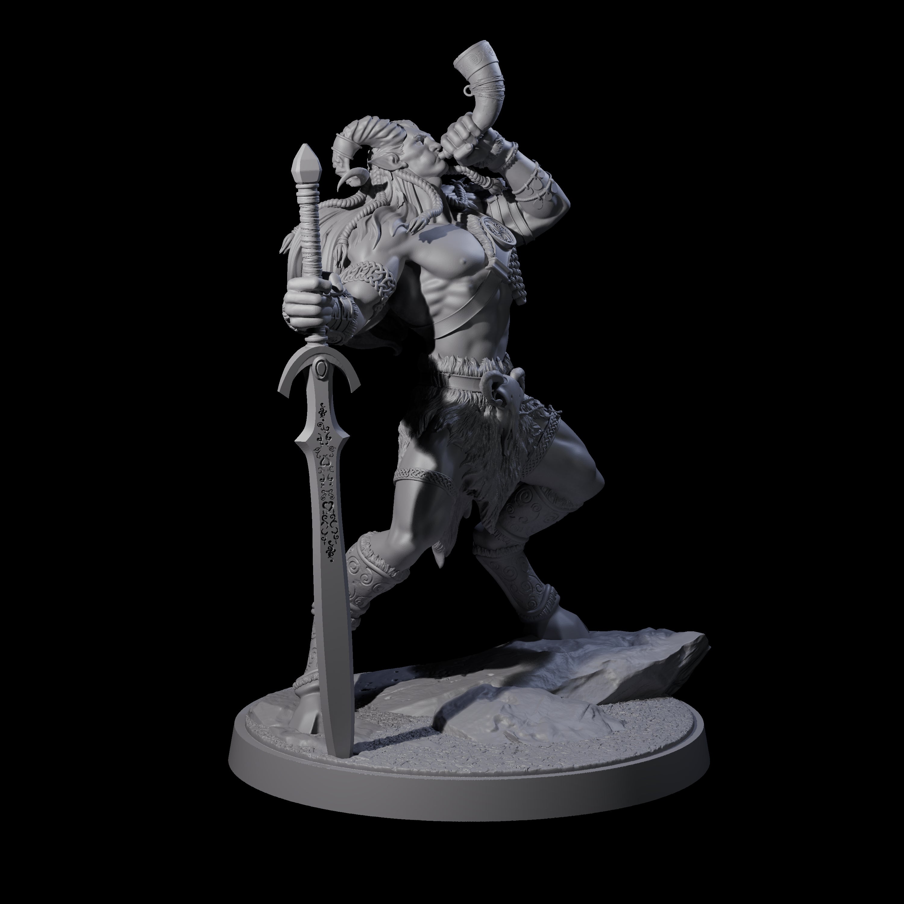 Wild Satyr Hunter C Miniature for Dungeons and Dragons, Pathfinder or other TTRPGs