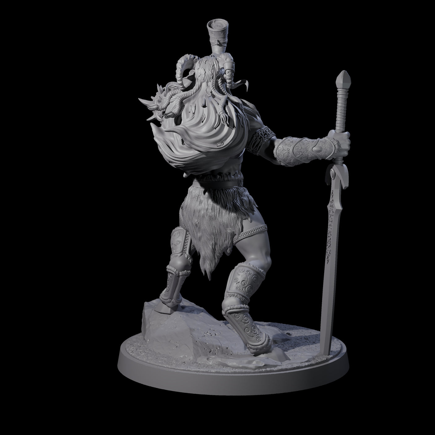 Wild Satyr Hunter C Miniature for Dungeons and Dragons, Pathfinder or other TTRPGs