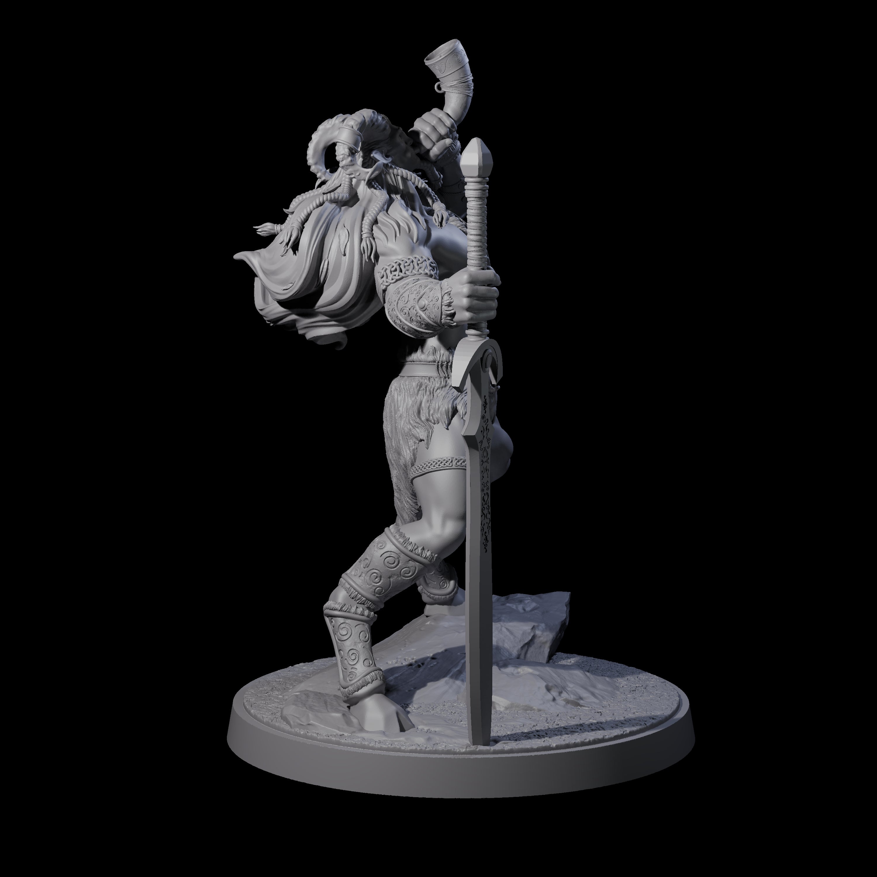 Wild Satyr Hunter C Miniature for Dungeons and Dragons, Pathfinder or other TTRPGs