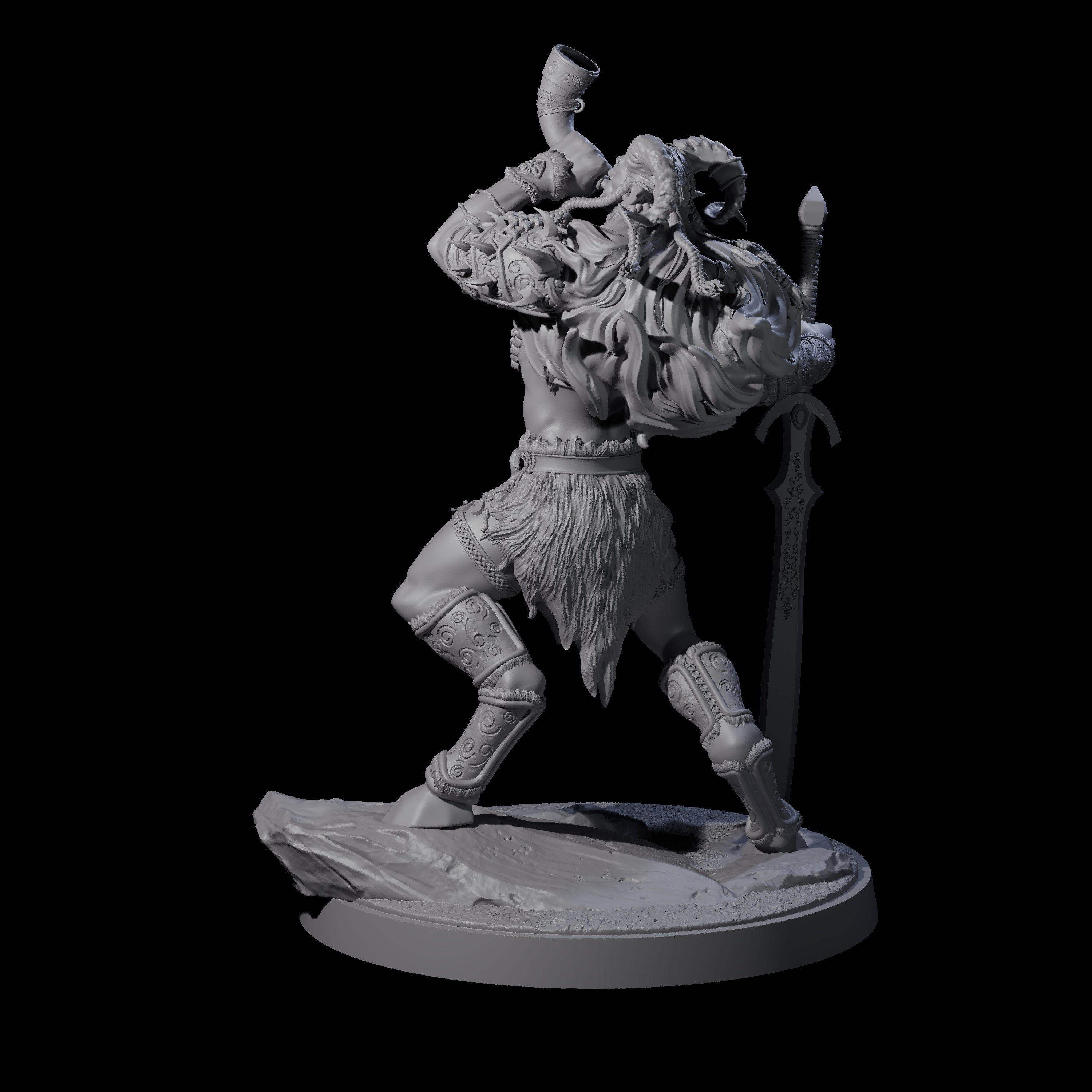Wild Satyr Hunter C Miniature for Dungeons and Dragons, Pathfinder or other TTRPGs