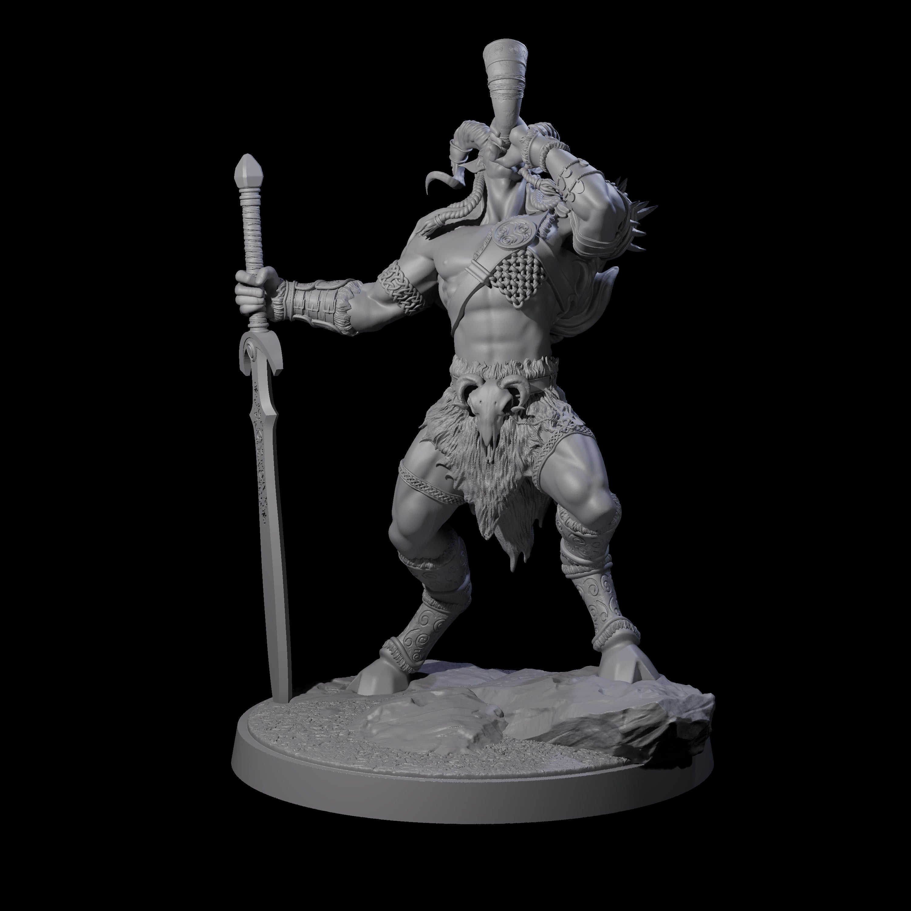 Wild Satyr Hunter C Miniature for Dungeons and Dragons, Pathfinder or other TTRPGs