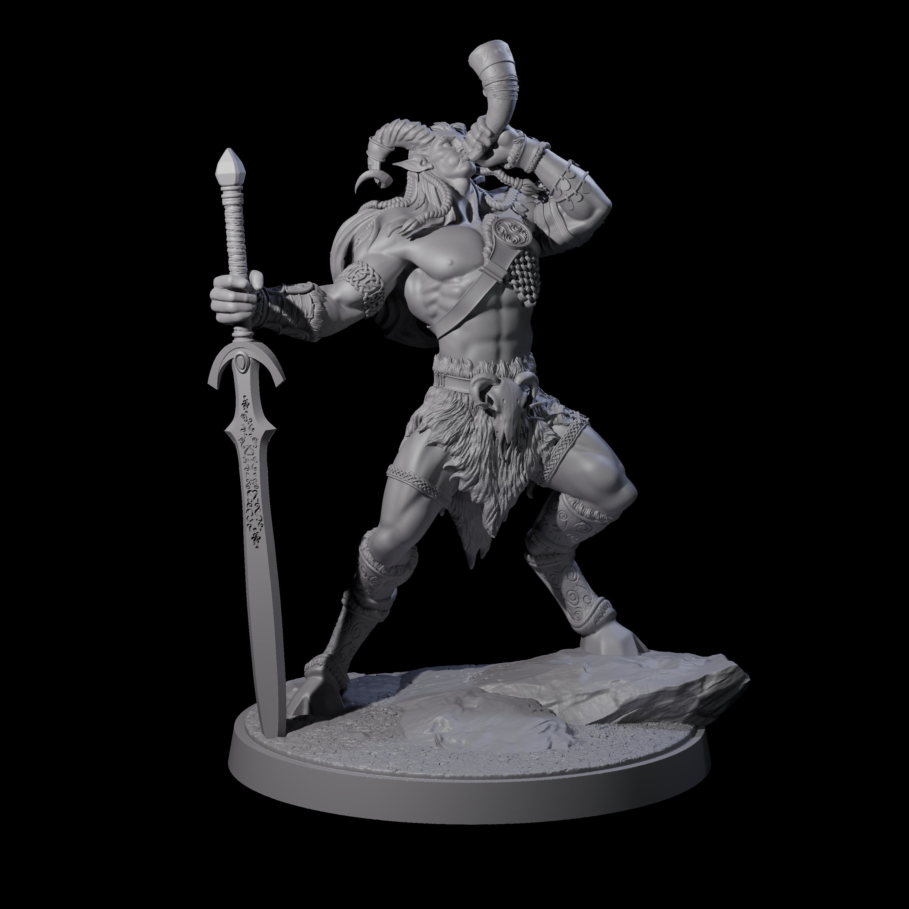 Wild Satyr Hunter C Miniature for Dungeons and Dragons, Pathfinder or other TTRPGs