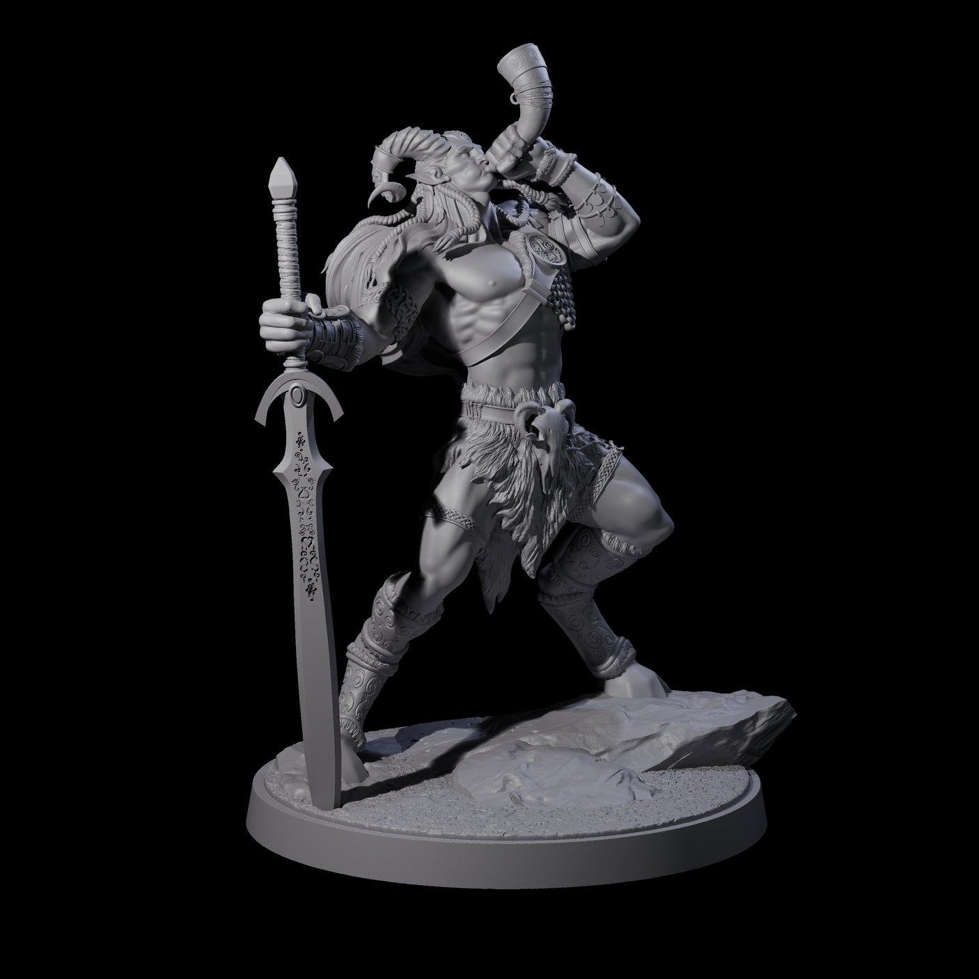 Wild Satyr Hunter C Miniature for Dungeons and Dragons, Pathfinder or other TTRPGs
