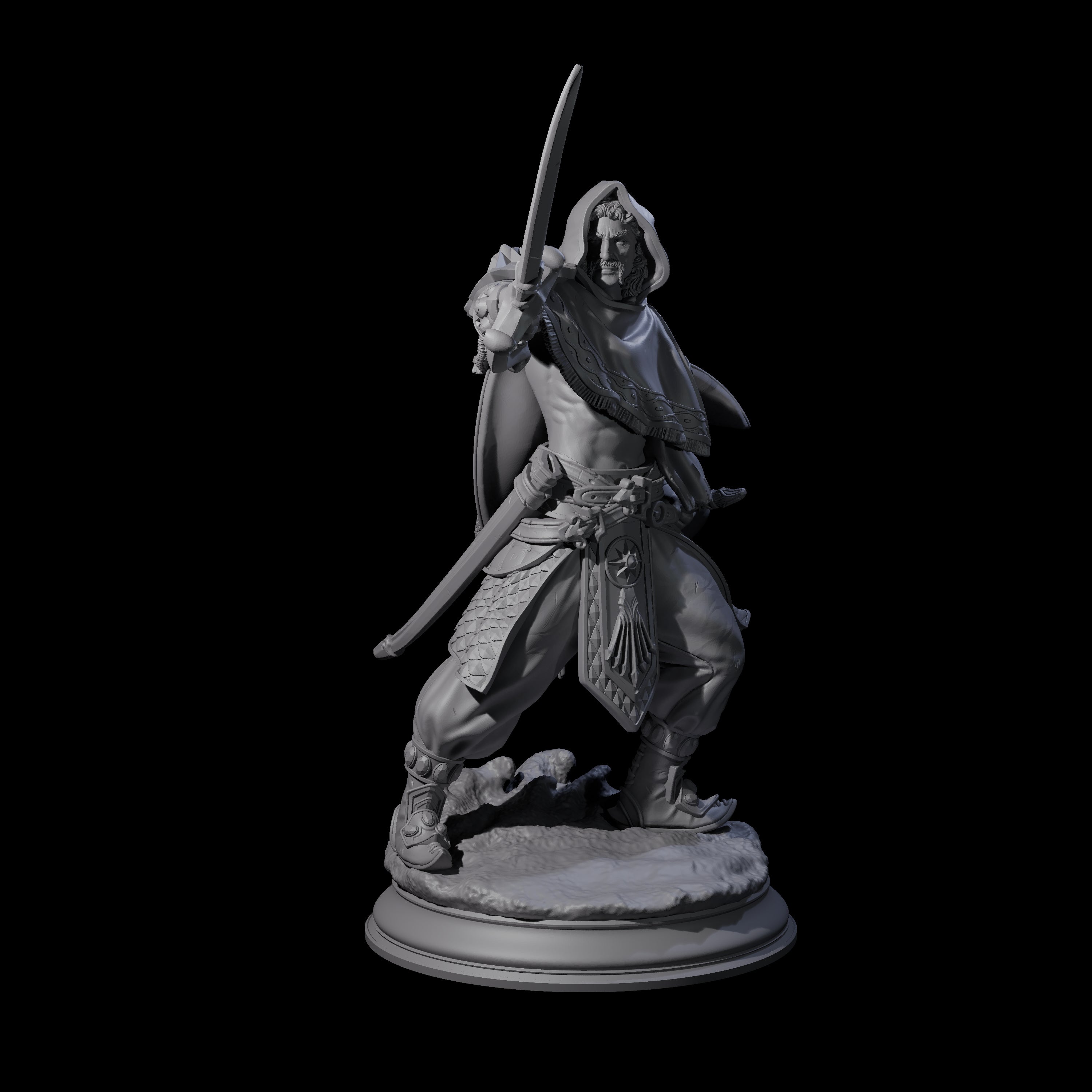 Wind Swept Human Warrior Miniature for Dungeons and Dragons, Pathfinder or other TTRPGs