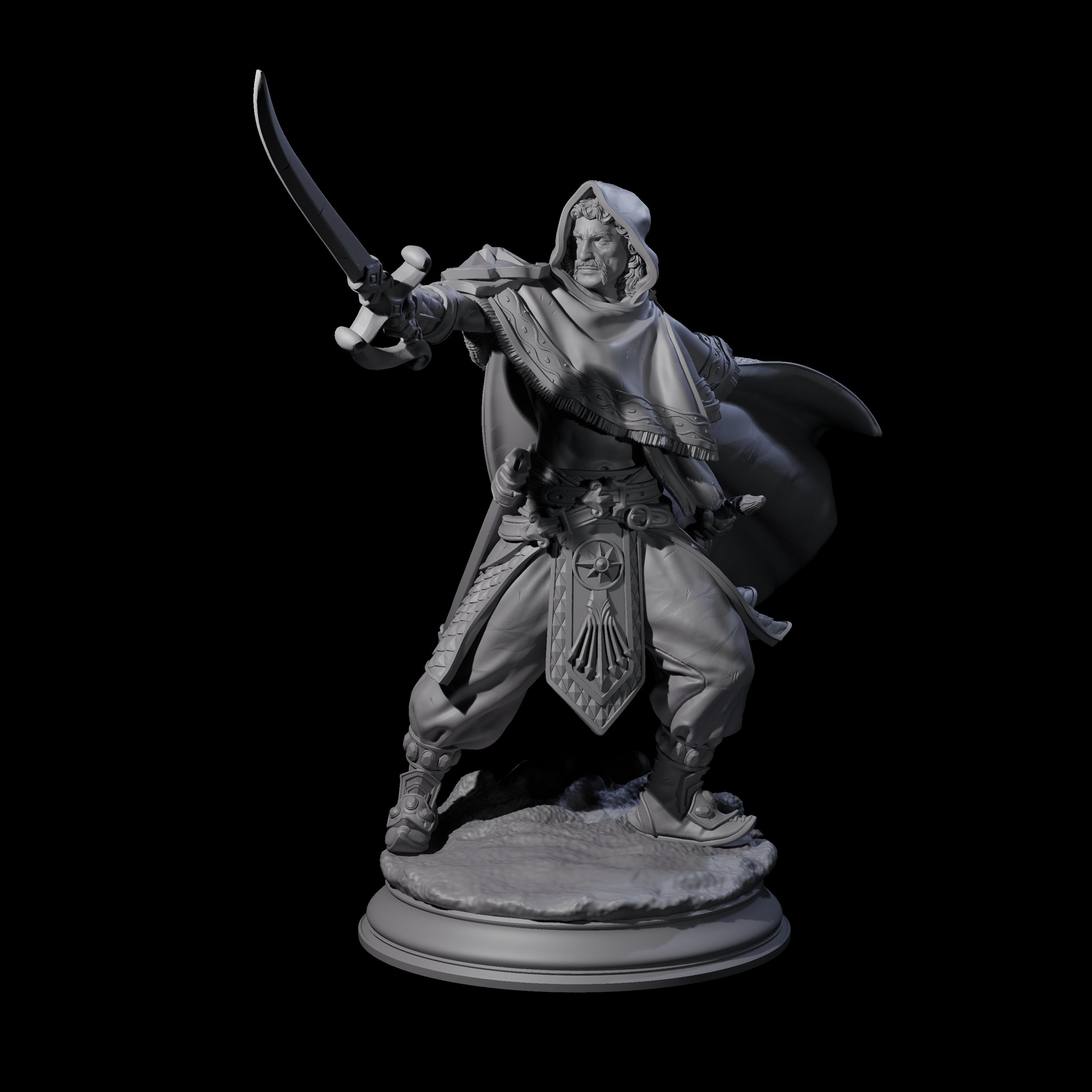 Wind Swept Human Warrior Miniature for Dungeons and Dragons, Pathfinder or other TTRPGs