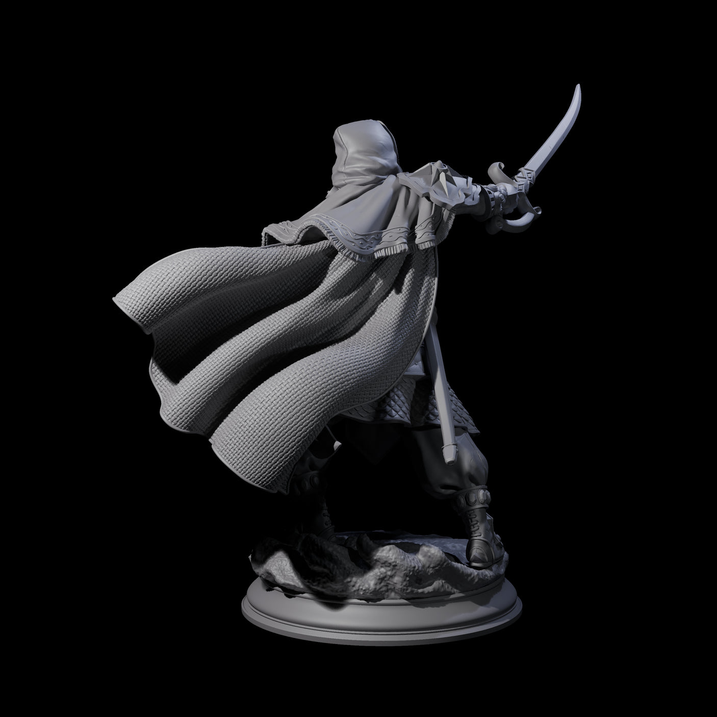 Wind Swept Human Warrior Miniature for Dungeons and Dragons, Pathfinder or other TTRPGs