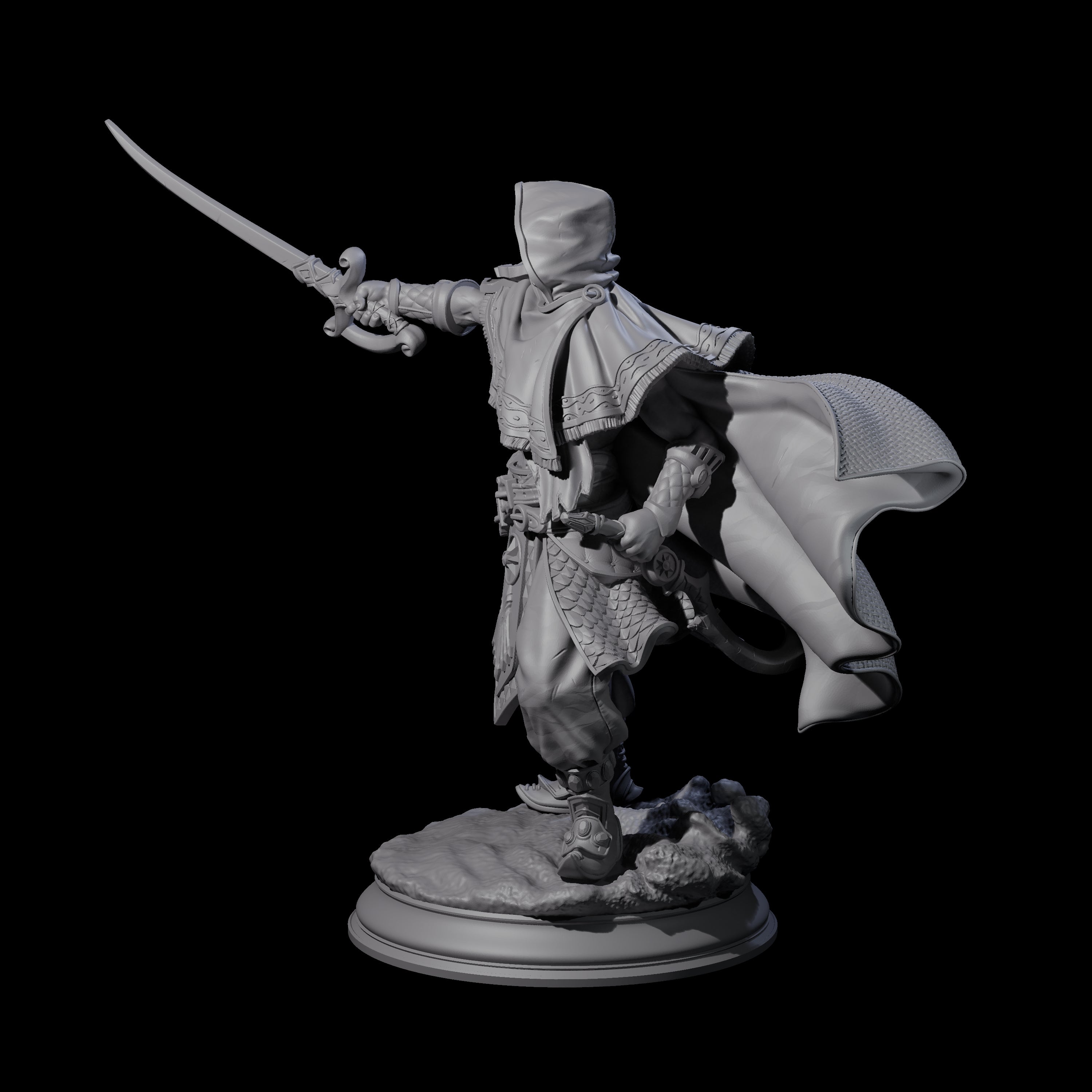 Wind Swept Human Warrior Miniature for Dungeons and Dragons, Pathfinder or other TTRPGs