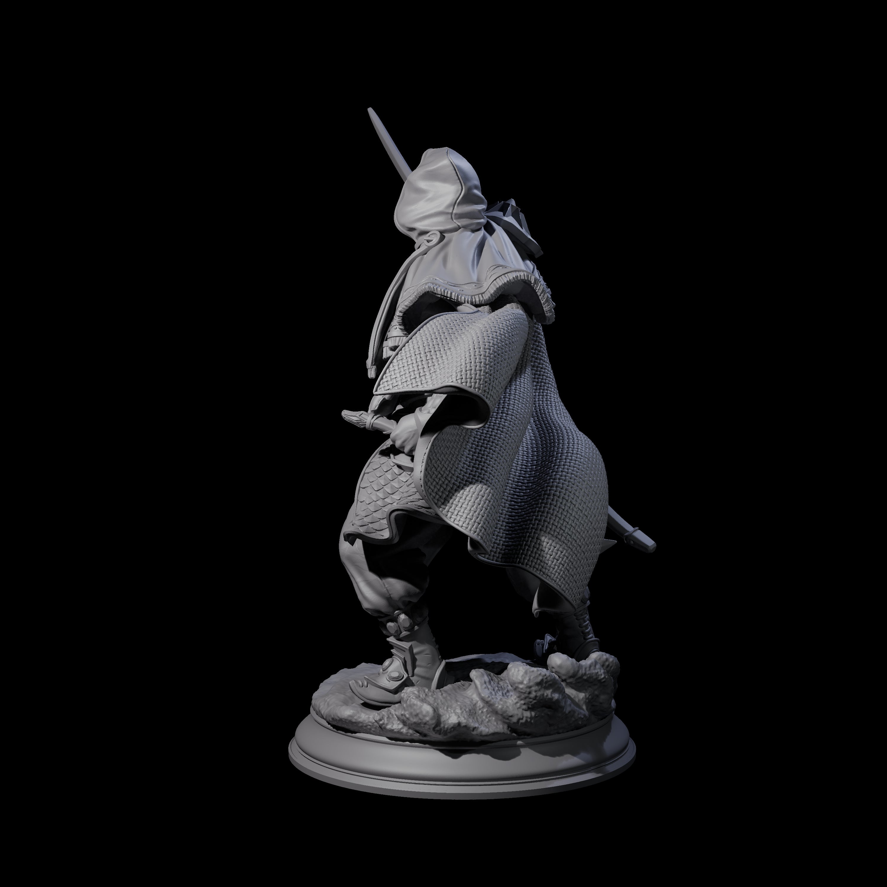 Wind Swept Human Warrior Miniature for Dungeons and Dragons, Pathfinder or other TTRPGs