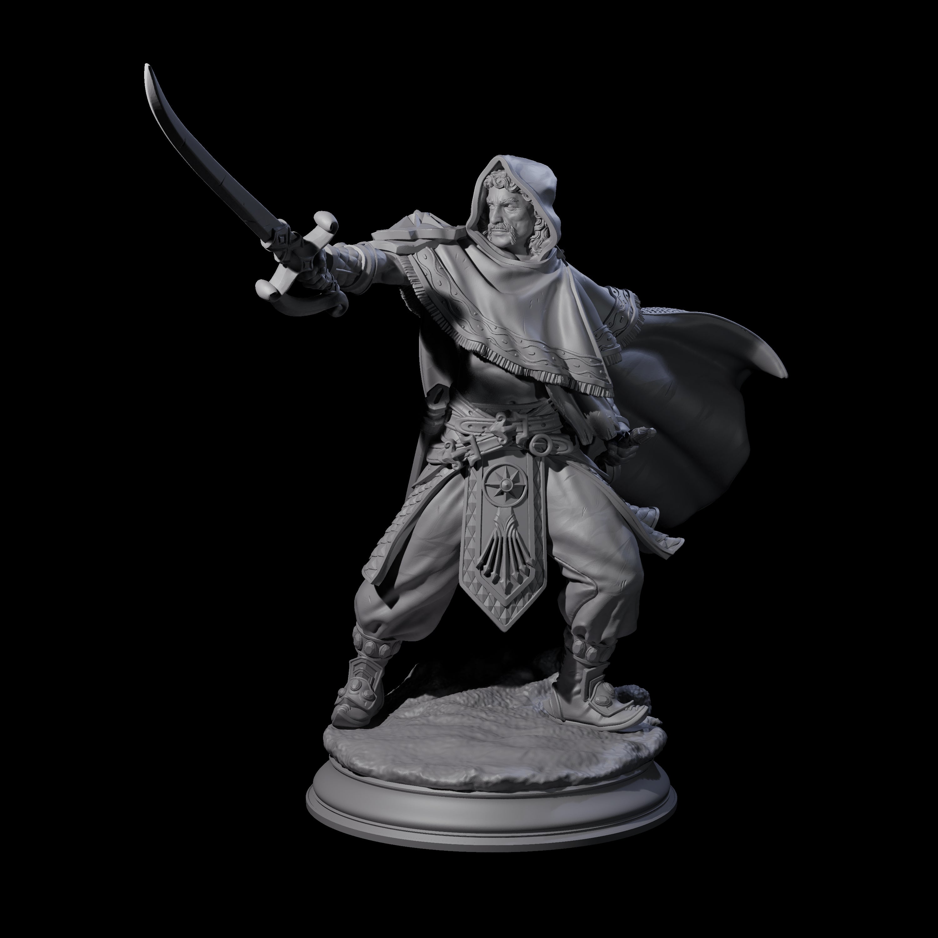 Wind Swept Human Warrior Miniature for Dungeons and Dragons, Pathfinder or other TTRPGs