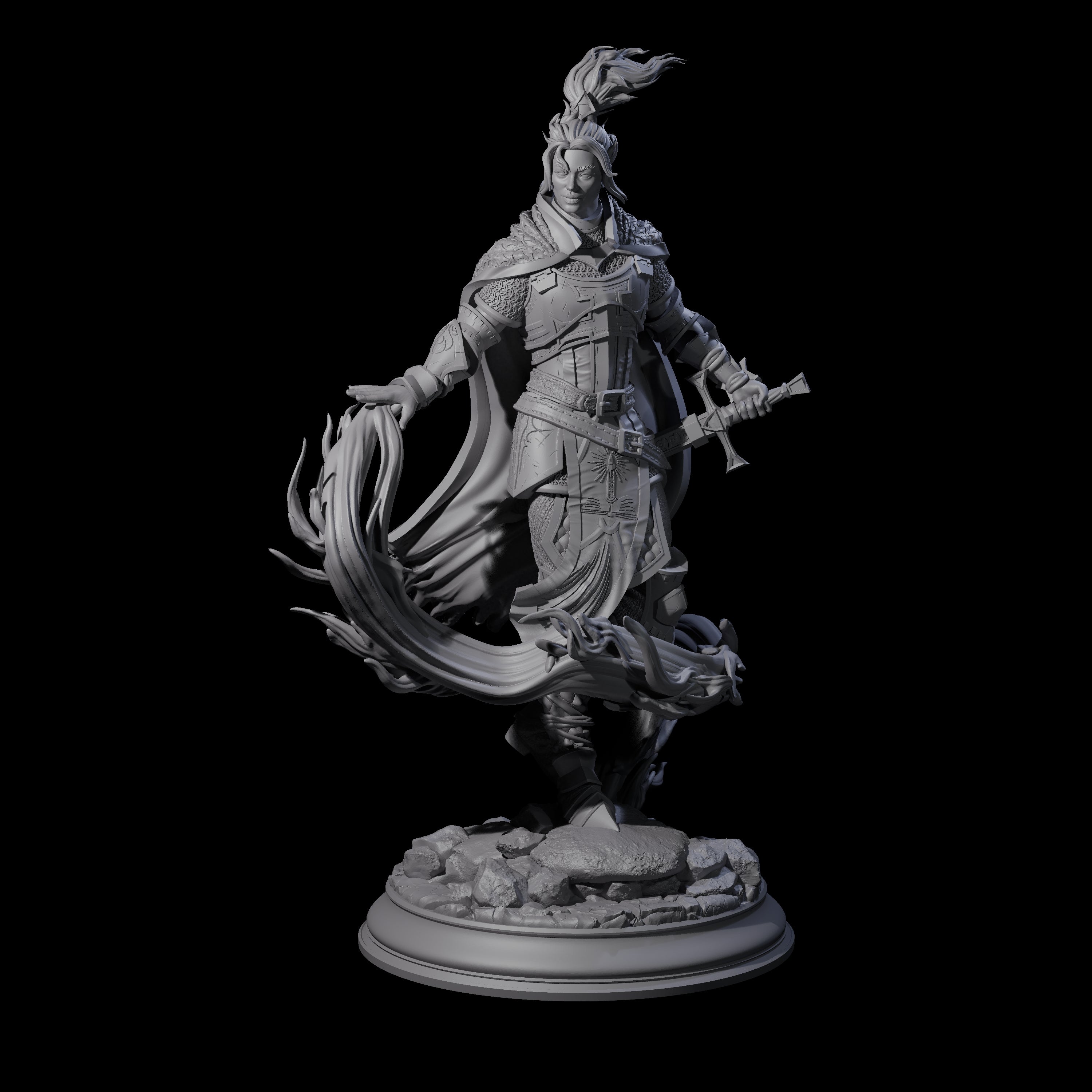 Windswept Elf Spellcaster Miniature for Dungeons and Dragons, Pathfinder or other TTRPGs