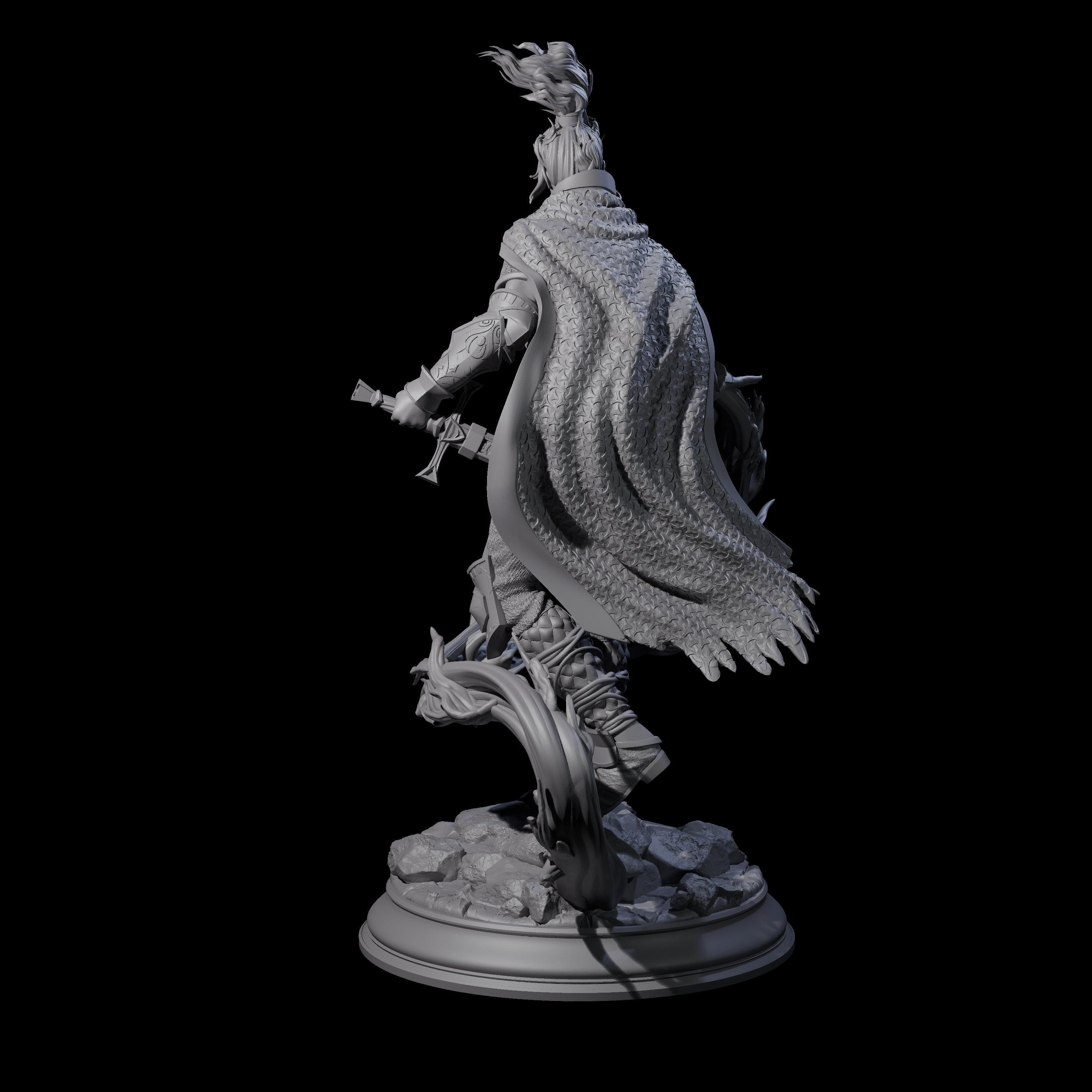 Windswept Elf Spellcaster Miniature for Dungeons and Dragons, Pathfinder or other TTRPGs