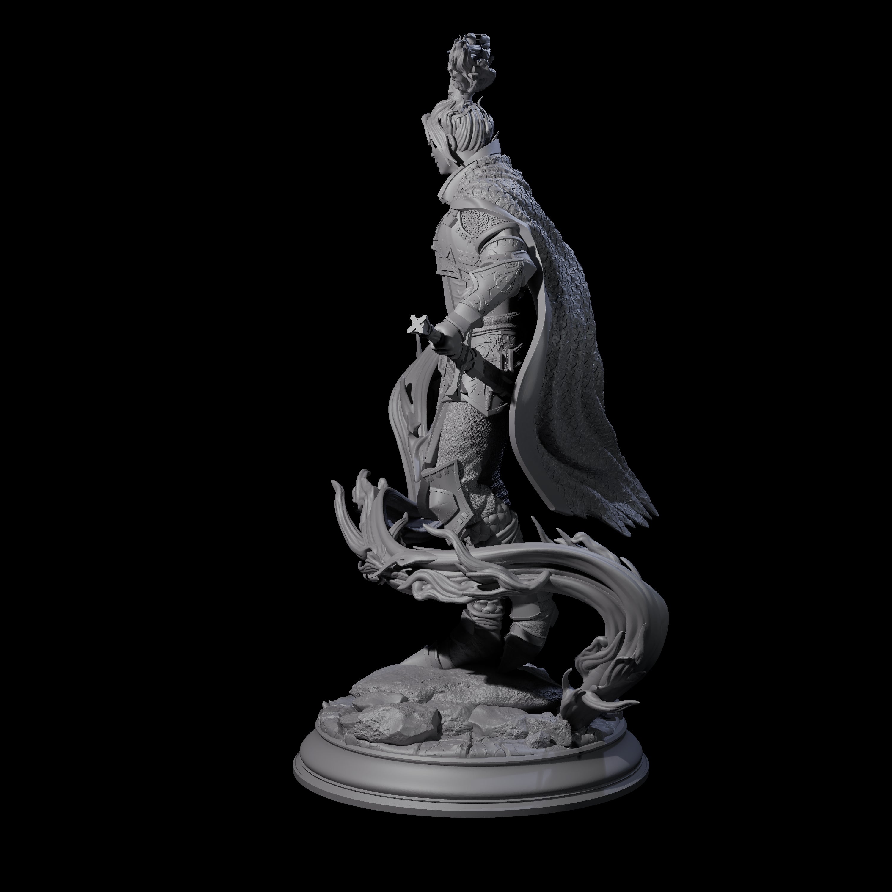 Windswept Elf Spellcaster Miniature for Dungeons and Dragons, Pathfinder or other TTRPGs