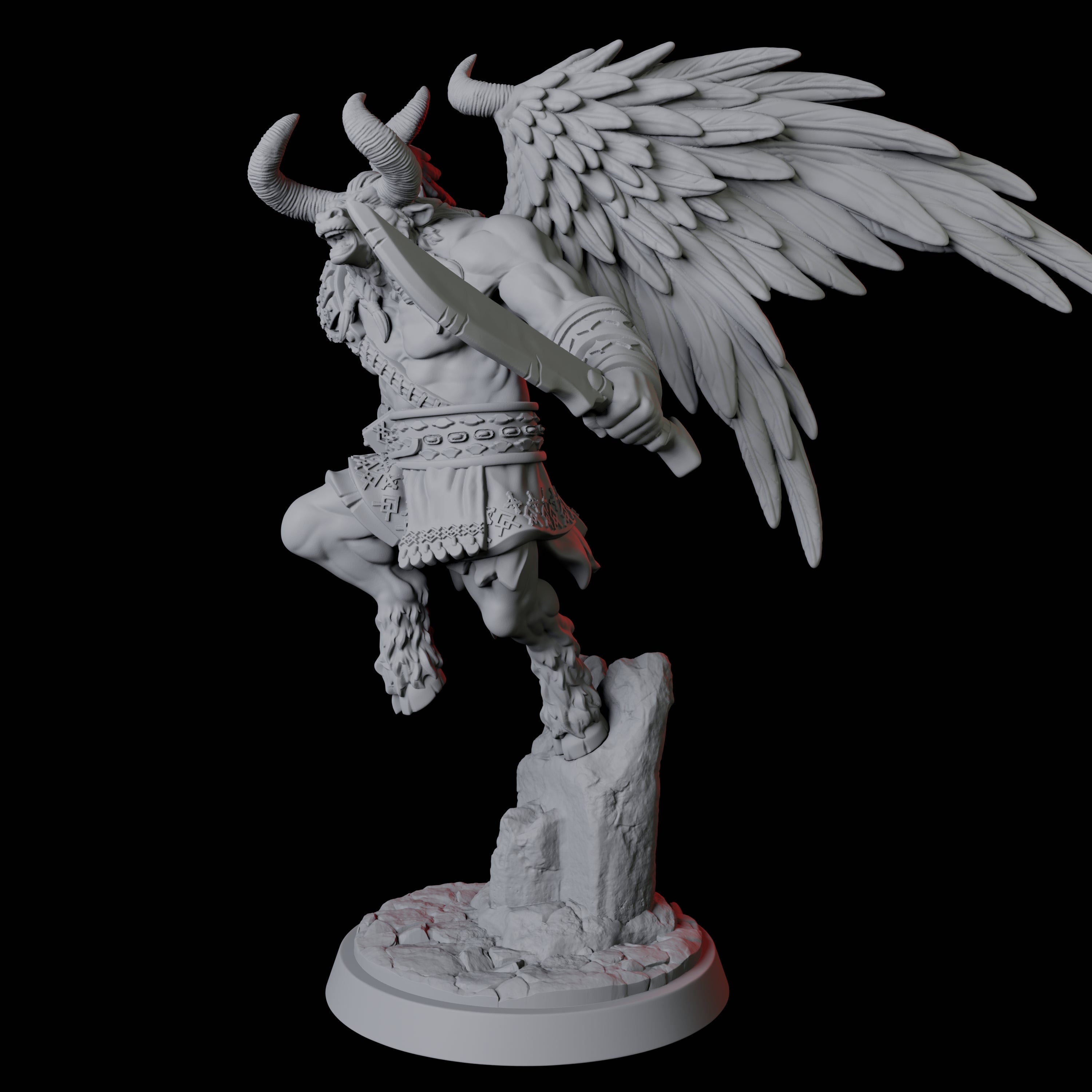 Winged Bull Man A Miniature for Dungeons and Dragons, Pathfinder or other TTRPGs