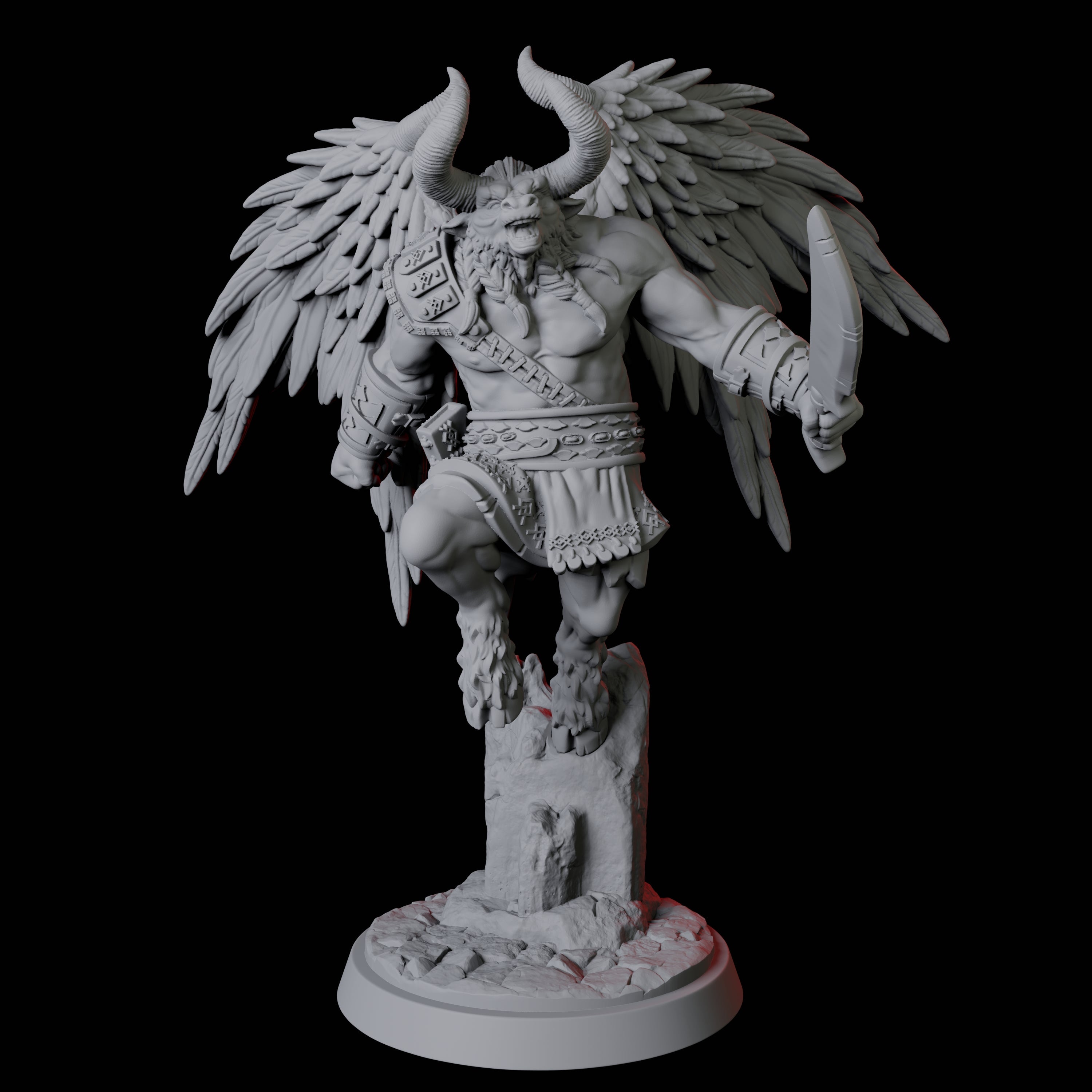 Winged Bull Man A Miniature for Dungeons and Dragons, Pathfinder or other TTRPGs