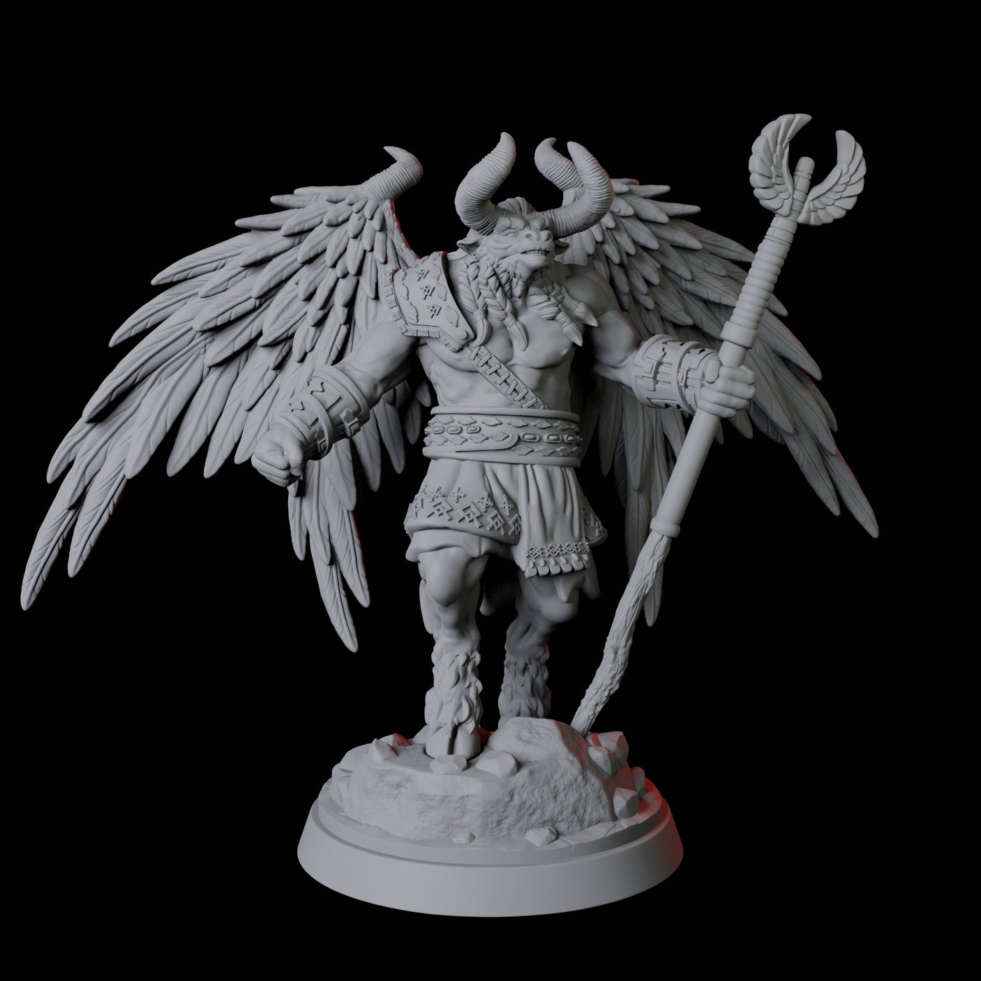 Winged Bull Man B Miniature for Dungeons and Dragons, Pathfinder or other TTRPGs