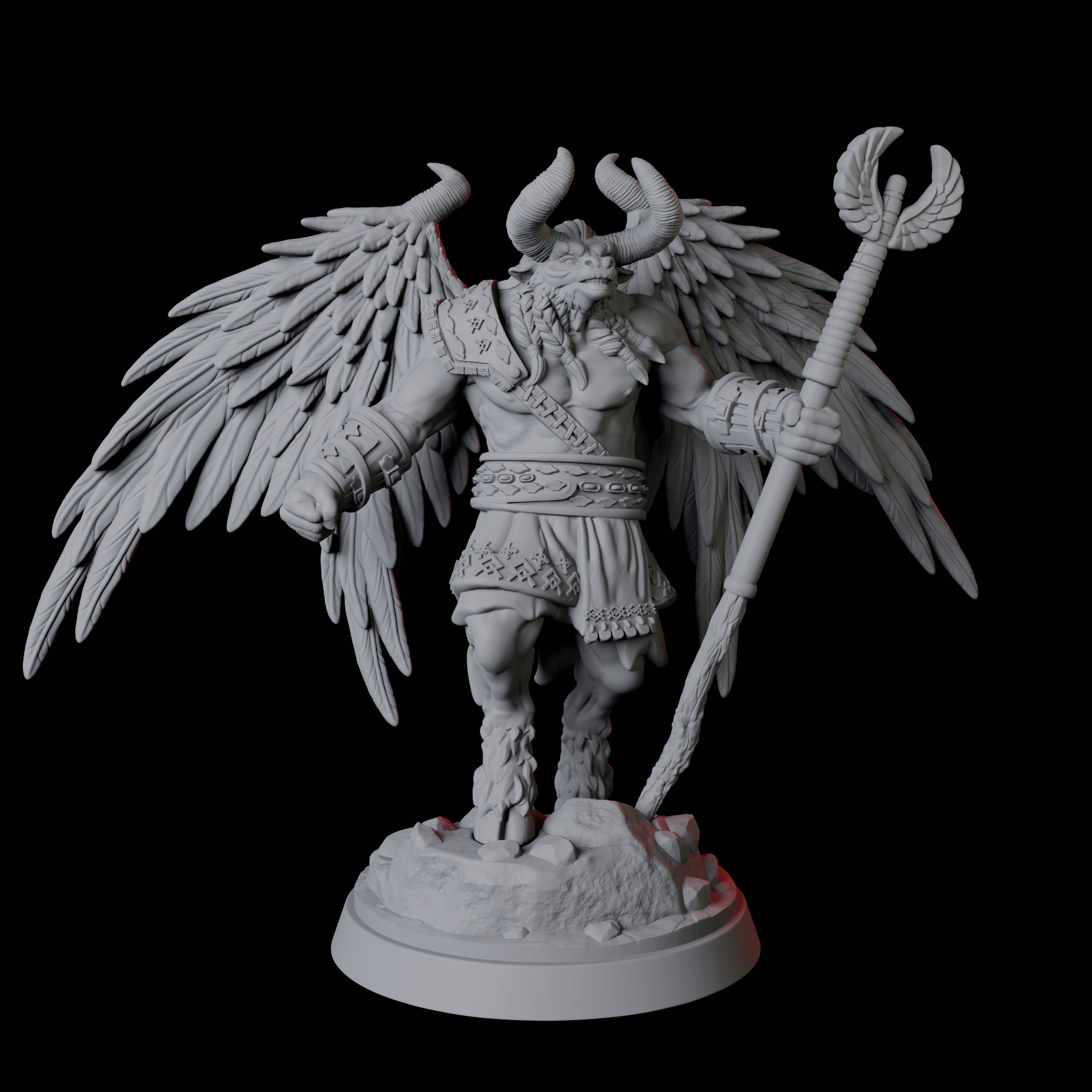 Winged Bull Man B Miniature for Dungeons and Dragons, Pathfinder or other TTRPGs