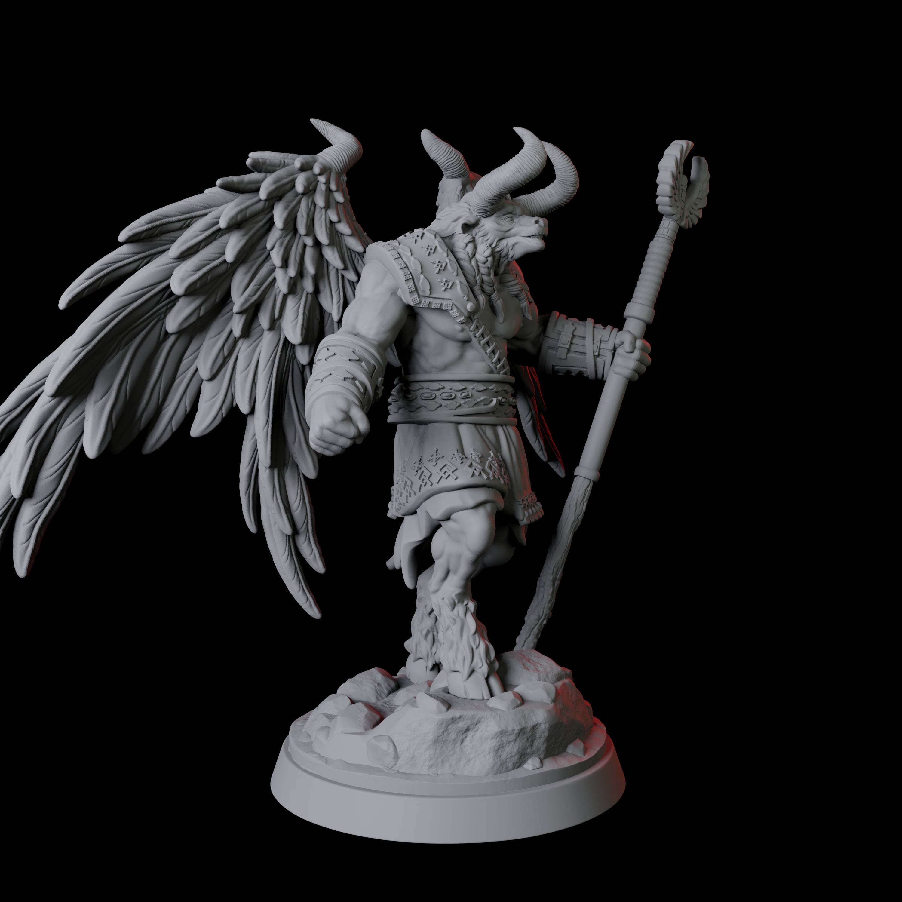 Winged Bull Man B Miniature for Dungeons and Dragons, Pathfinder or other TTRPGs