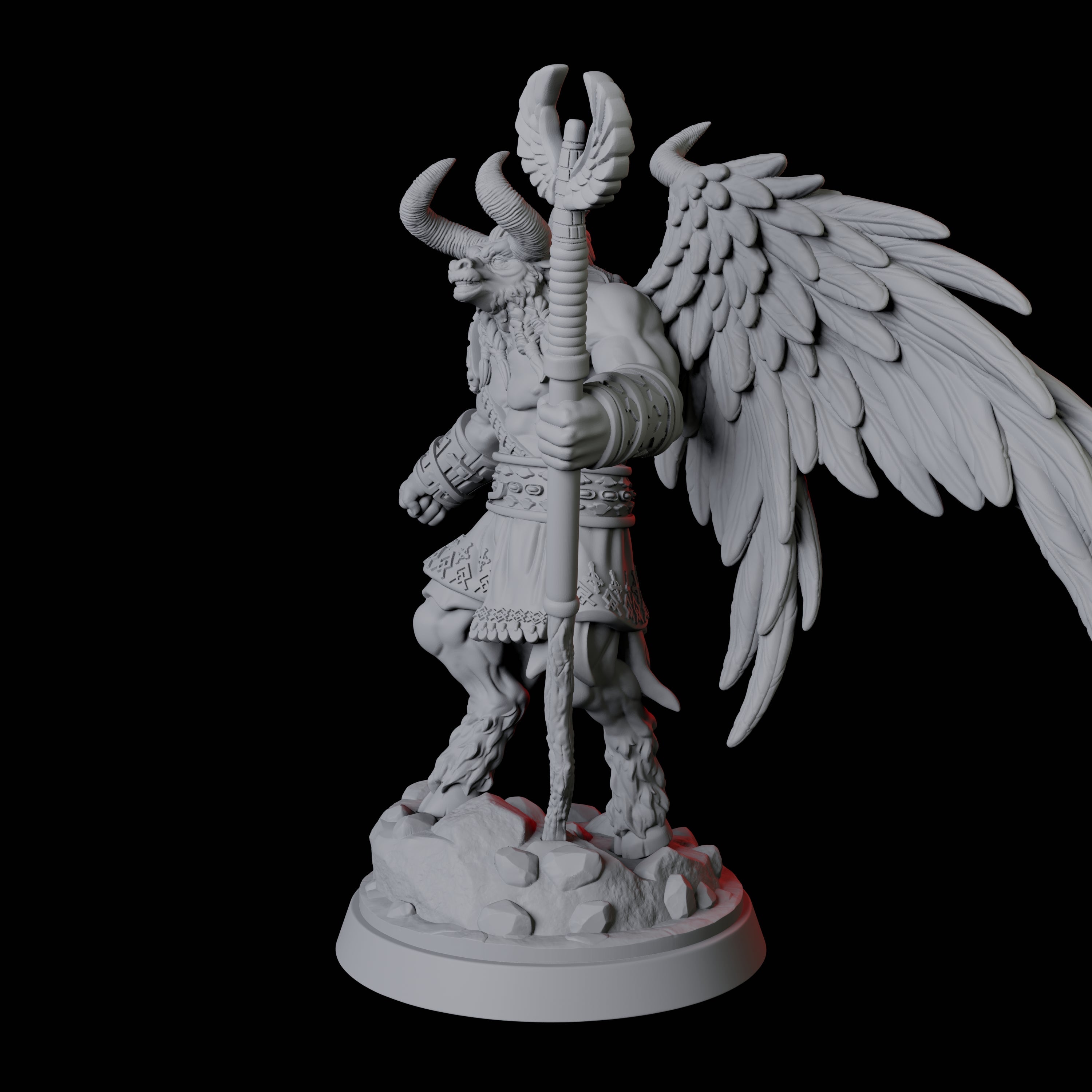Winged Bull Man B Miniature for Dungeons and Dragons, Pathfinder or other TTRPGs