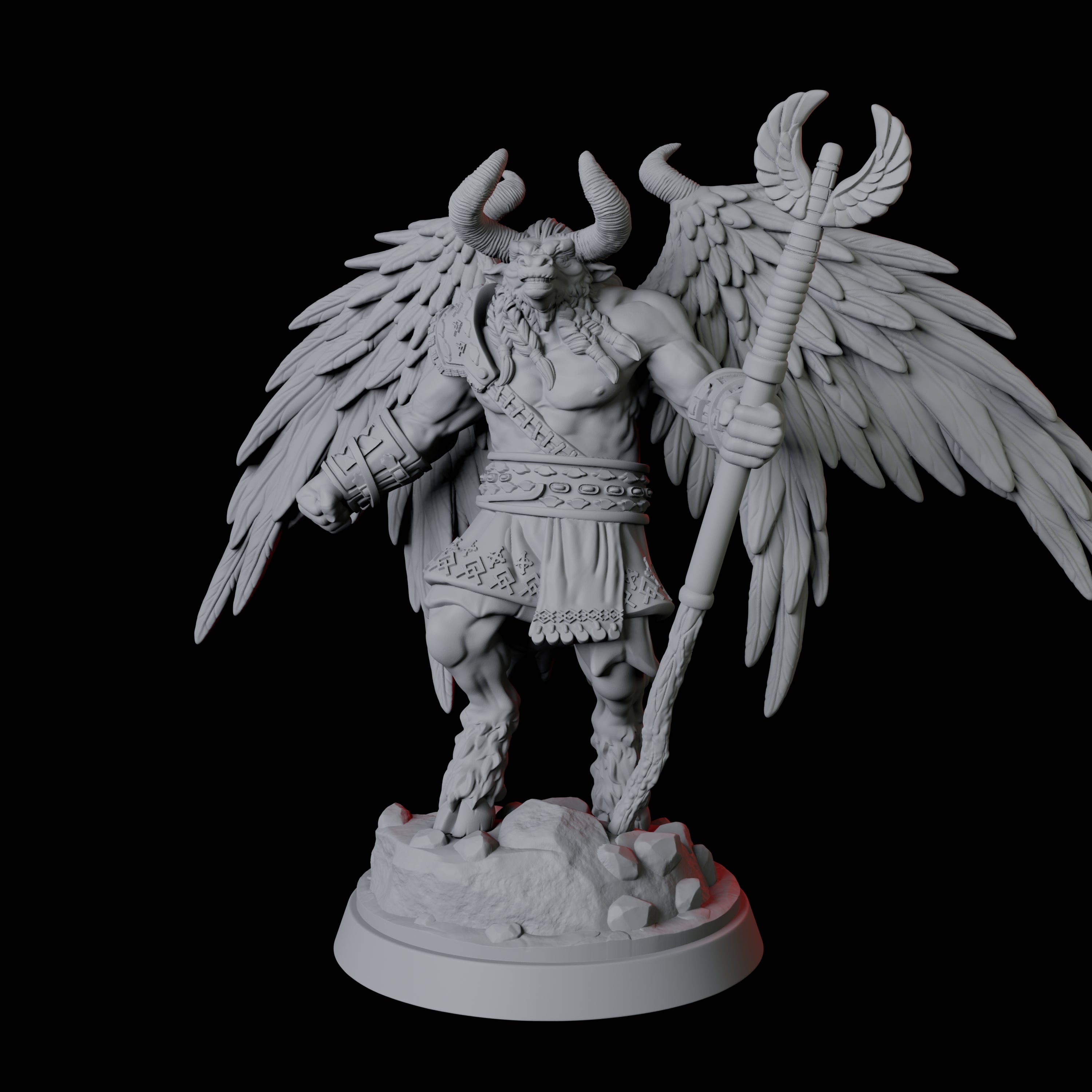 Winged Bull Man B Miniature for Dungeons and Dragons, Pathfinder or other TTRPGs