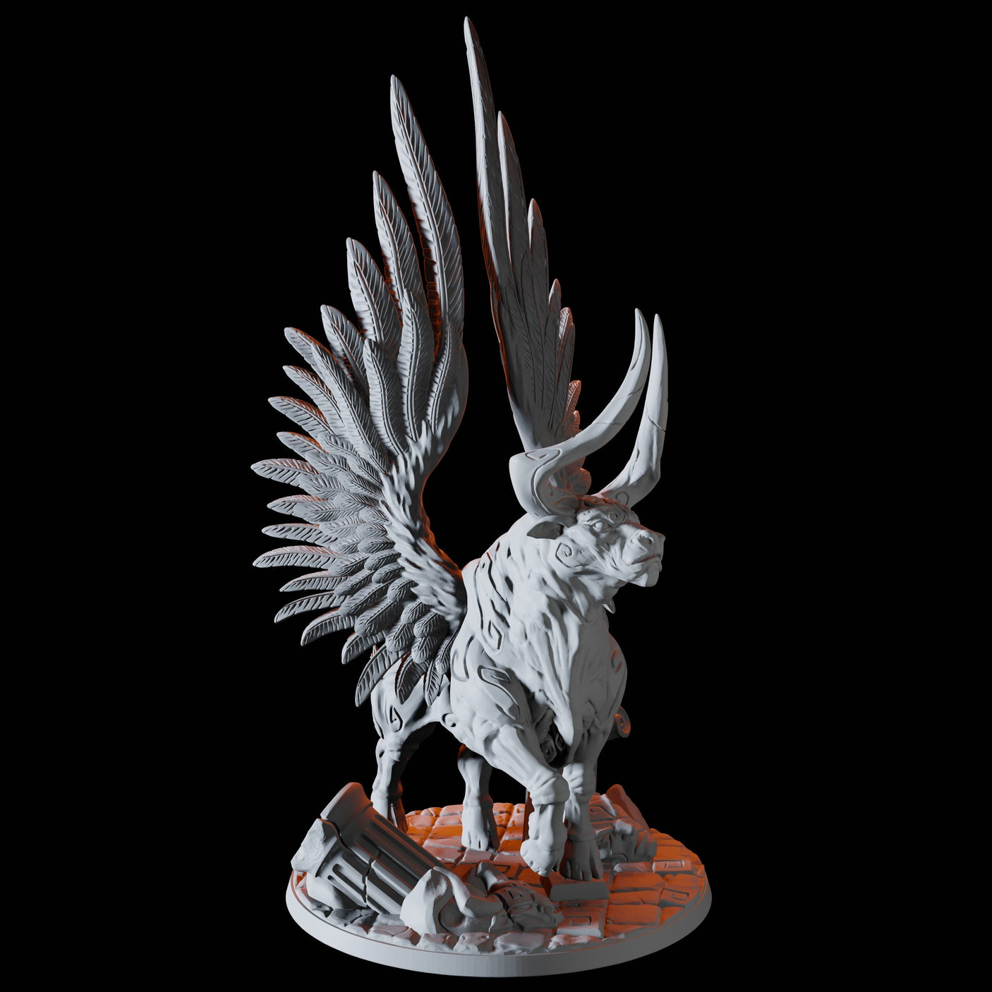 Winged Bull Miniature for Dungeons and Dragons, Pathfinder or other TTRPGs