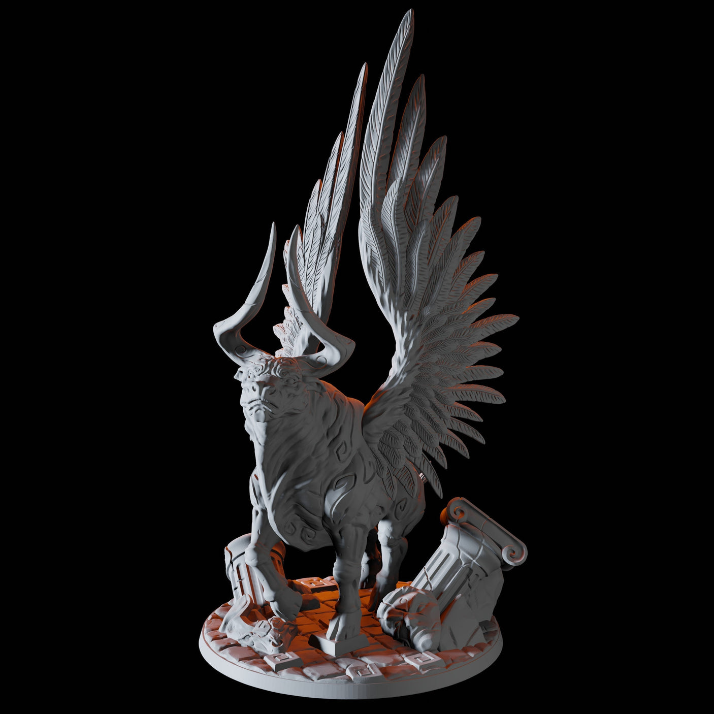 Winged Bull Miniature for Dungeons and Dragons, Pathfinder or other TTRPGs