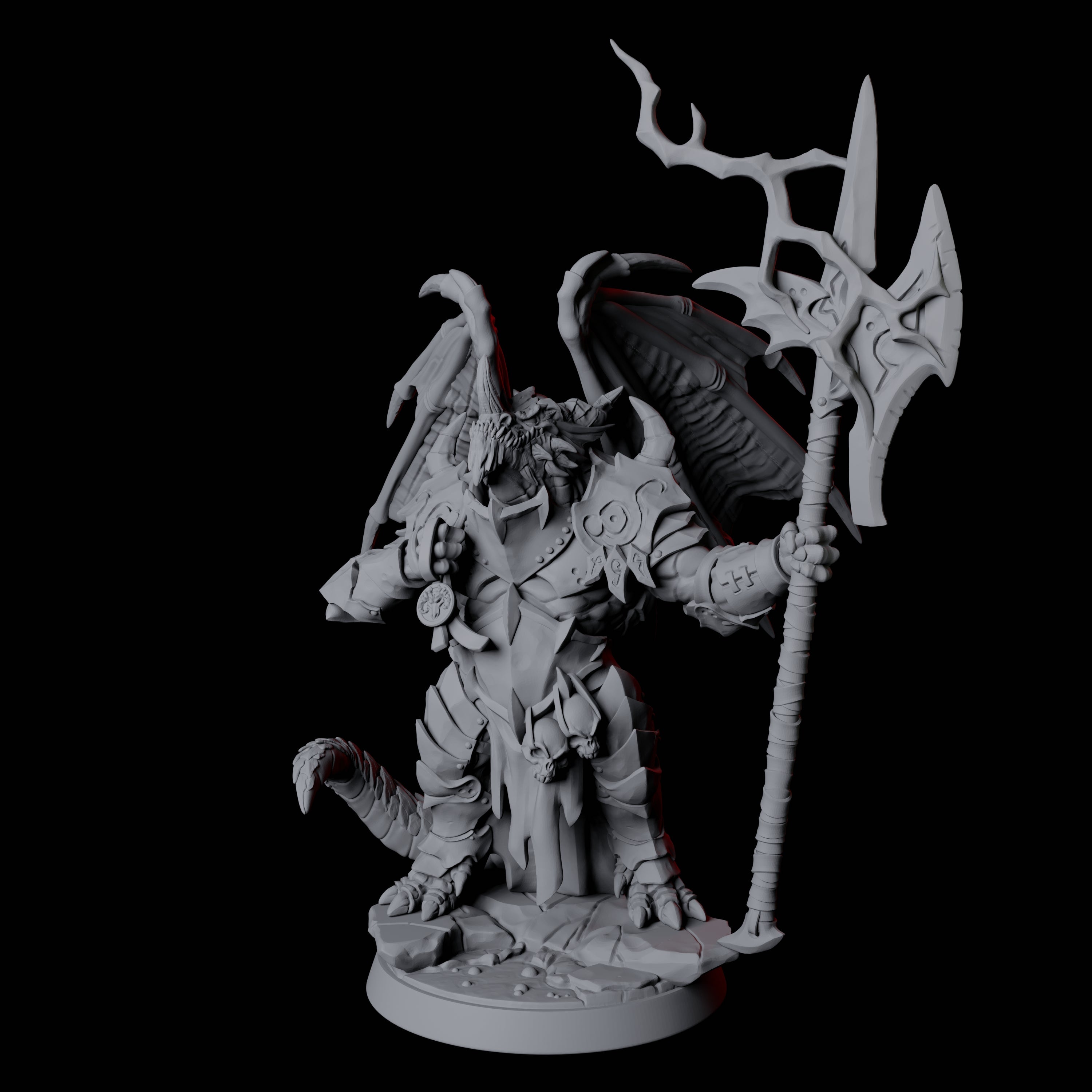 Winged Dragonborn General Miniature for Dungeons and Dragons, Pathfinder or other TTRPGs