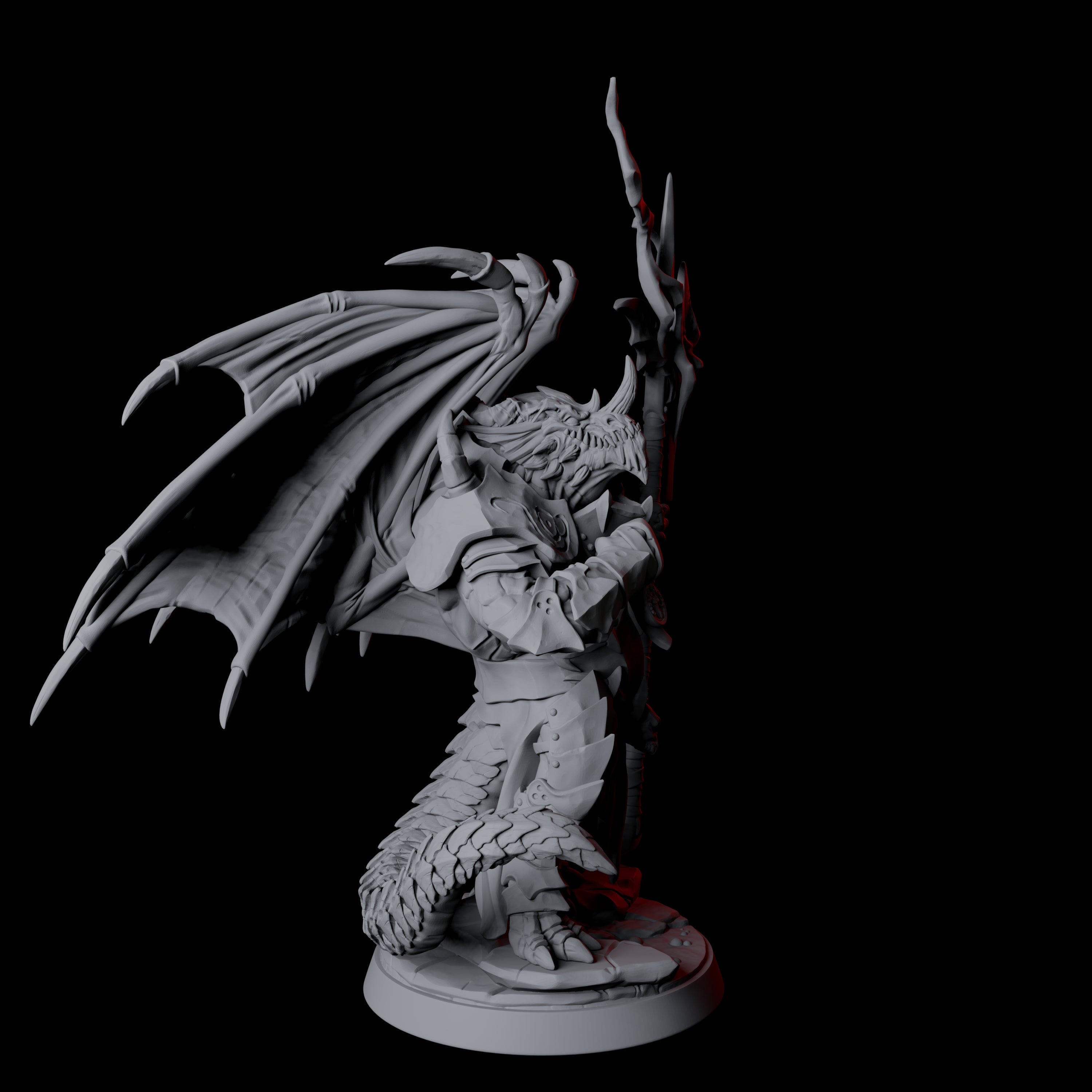 Winged Dragonborn General Miniature for Dungeons and Dragons, Pathfinder or other TTRPGs