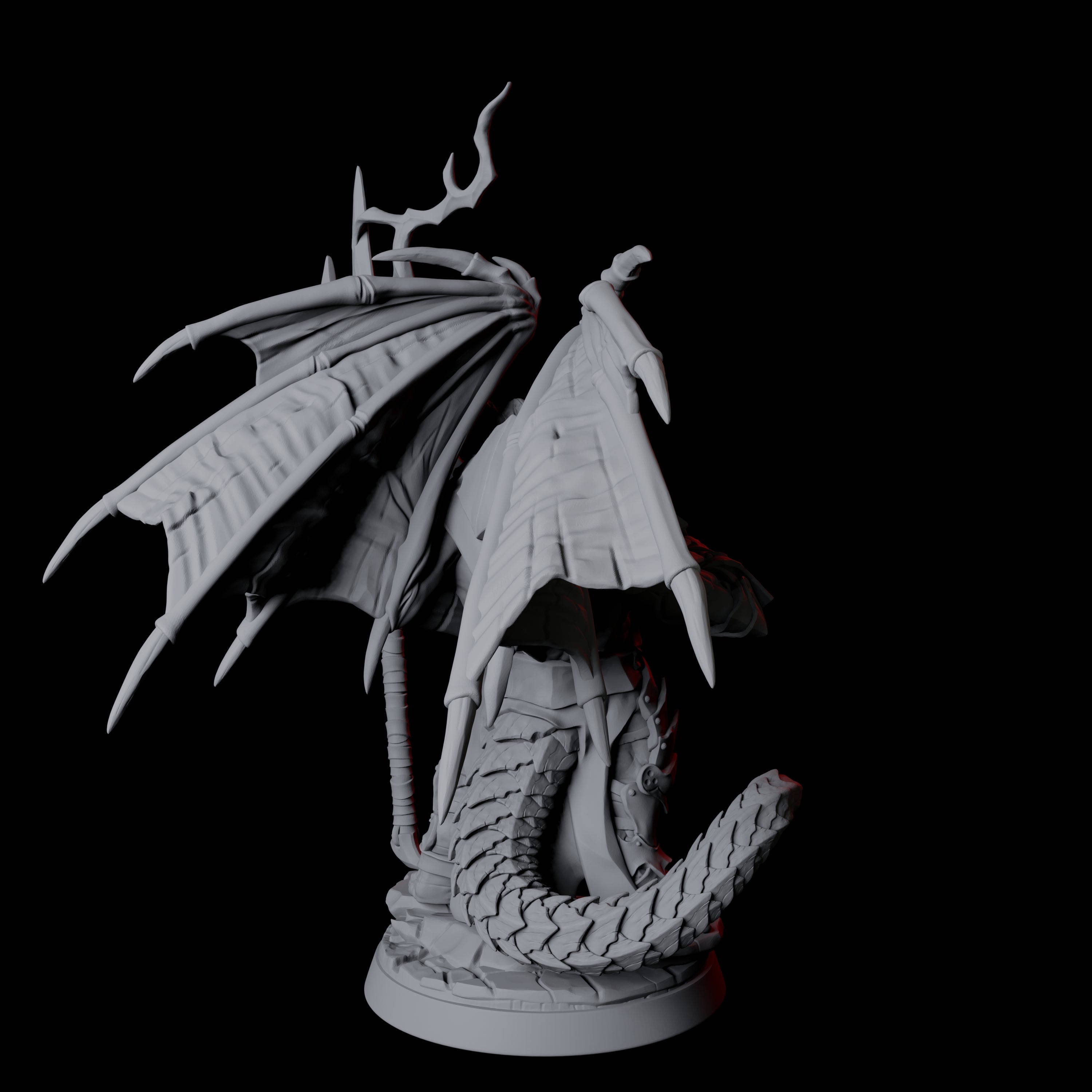 Winged Dragonborn General Miniature for Dungeons and Dragons, Pathfinder or other TTRPGs