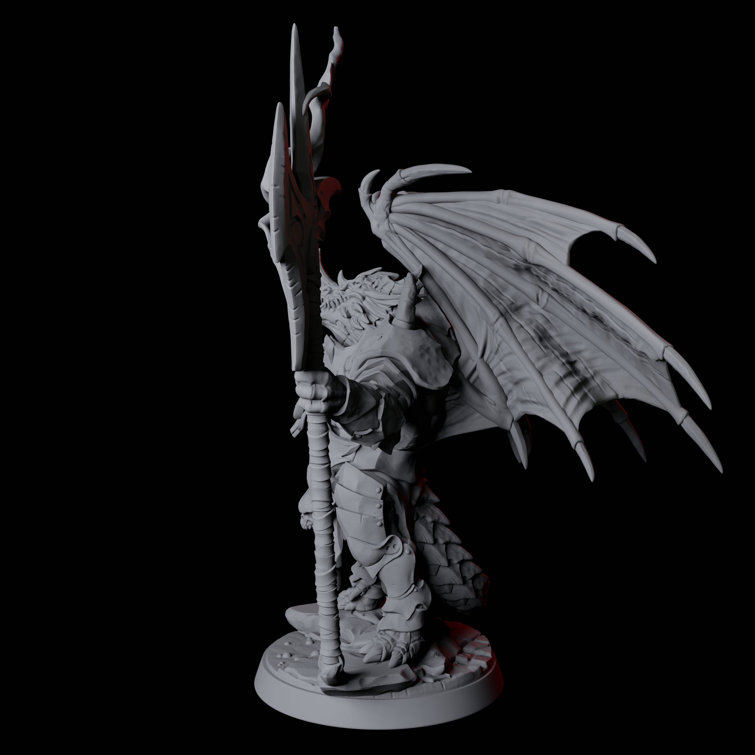 Winged Dragonborn General Miniature for Dungeons and Dragons, Pathfinder or other TTRPGs