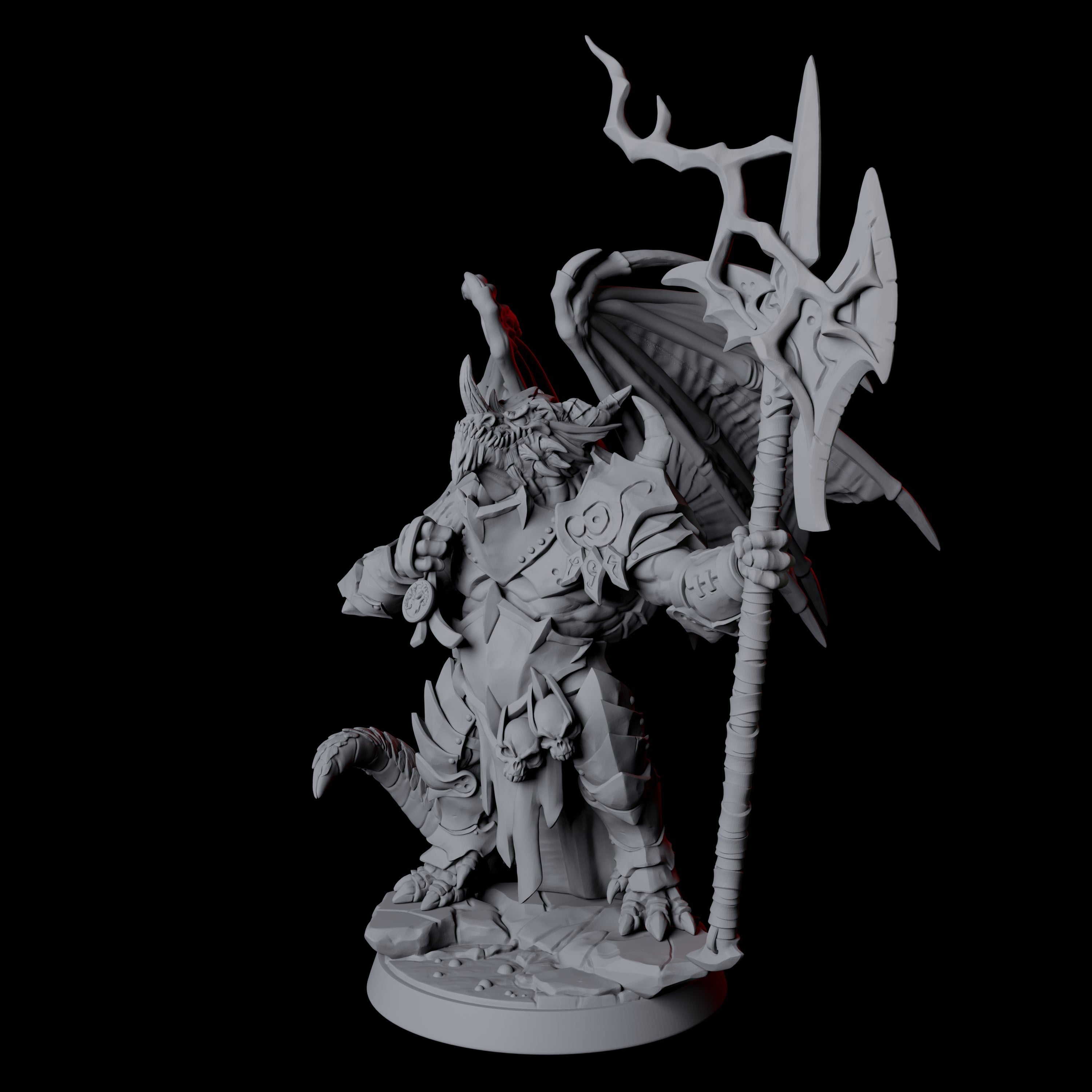 Winged Dragonborn General Miniature for Dungeons and Dragons, Pathfinder or other TTRPGs