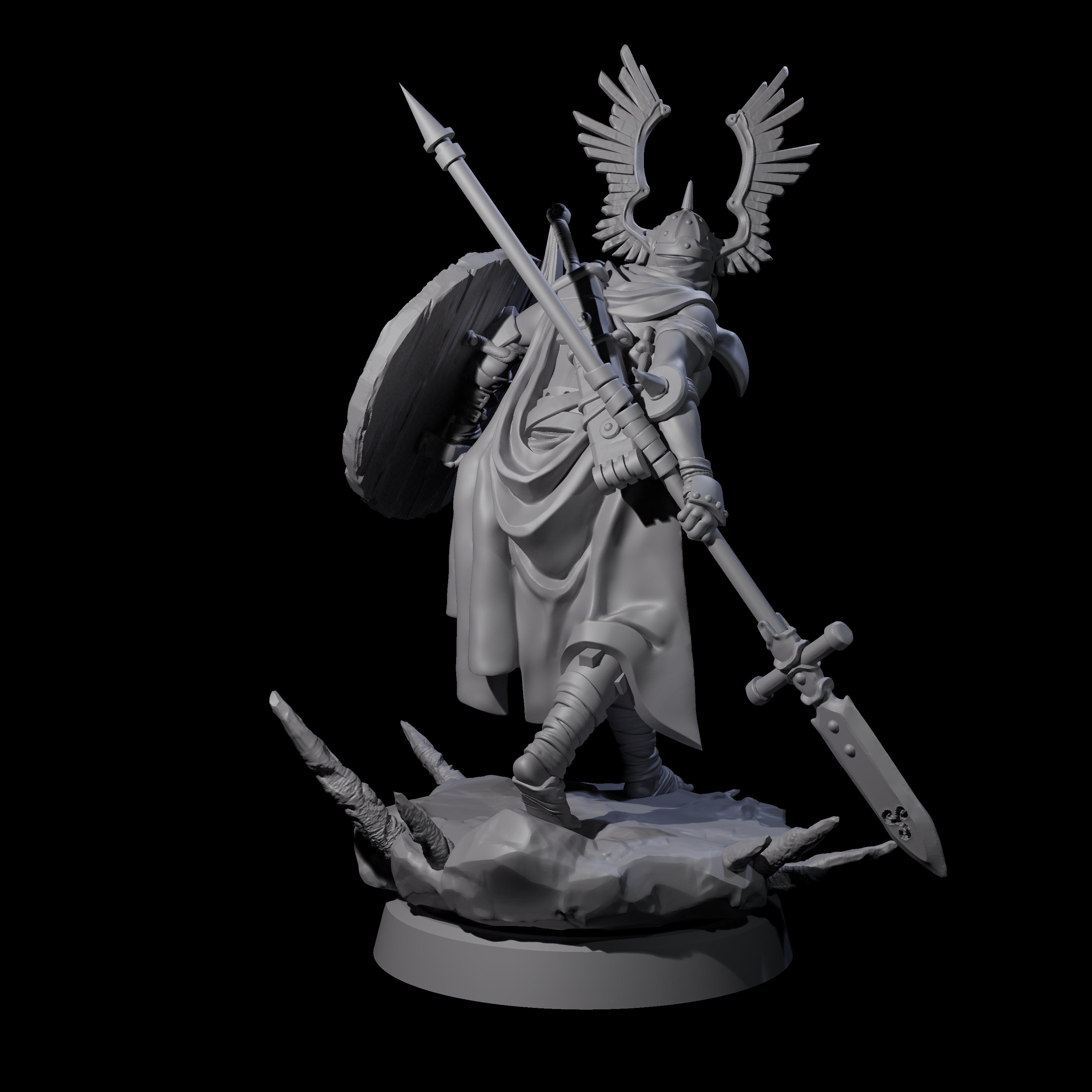 Winged Helm Warchief Miniature for Dungeons and Dragons, Pathfinder or other TTRPGs