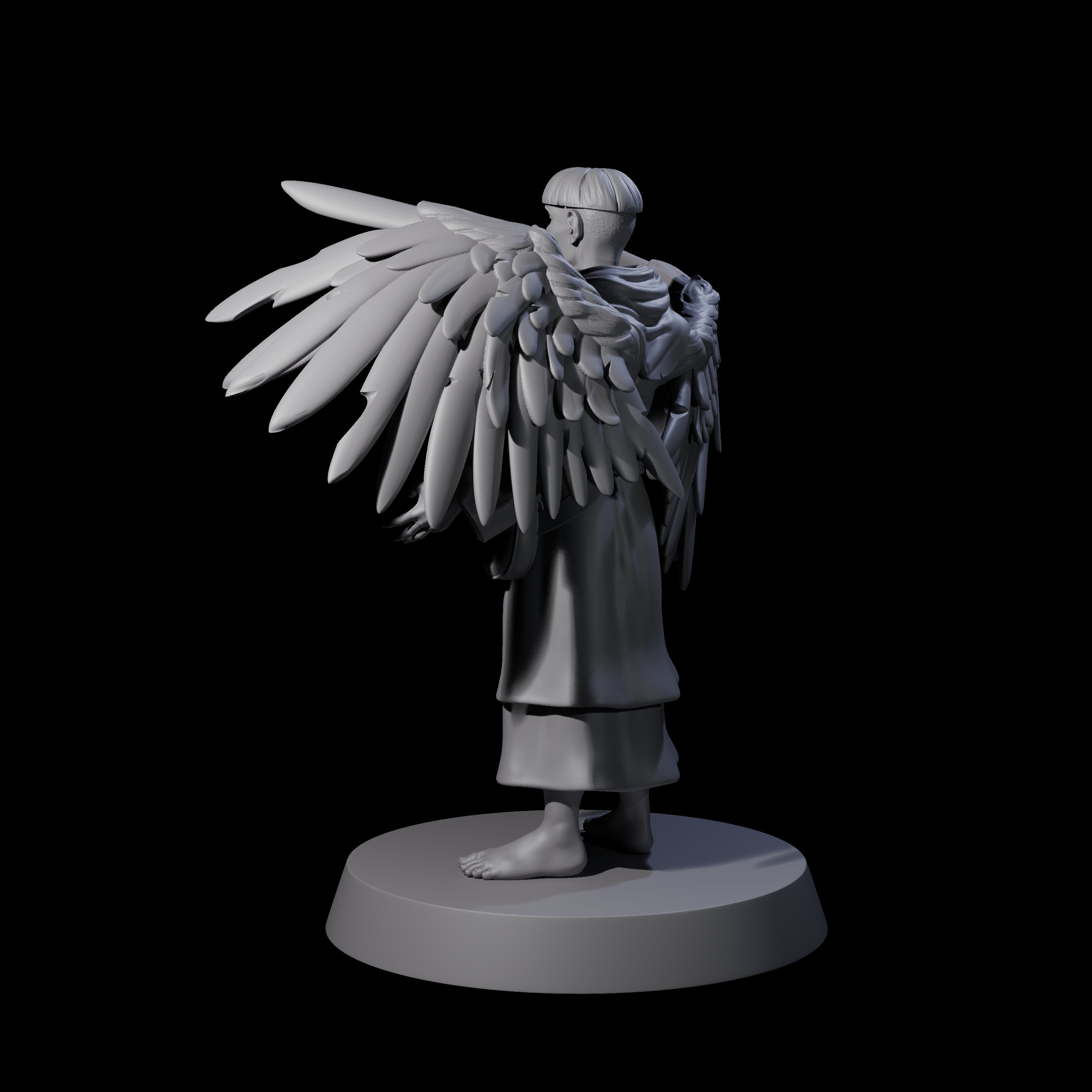 Winged Monk Miniature for Dungeons and Dragons, Pathfinder or other TTRPGs