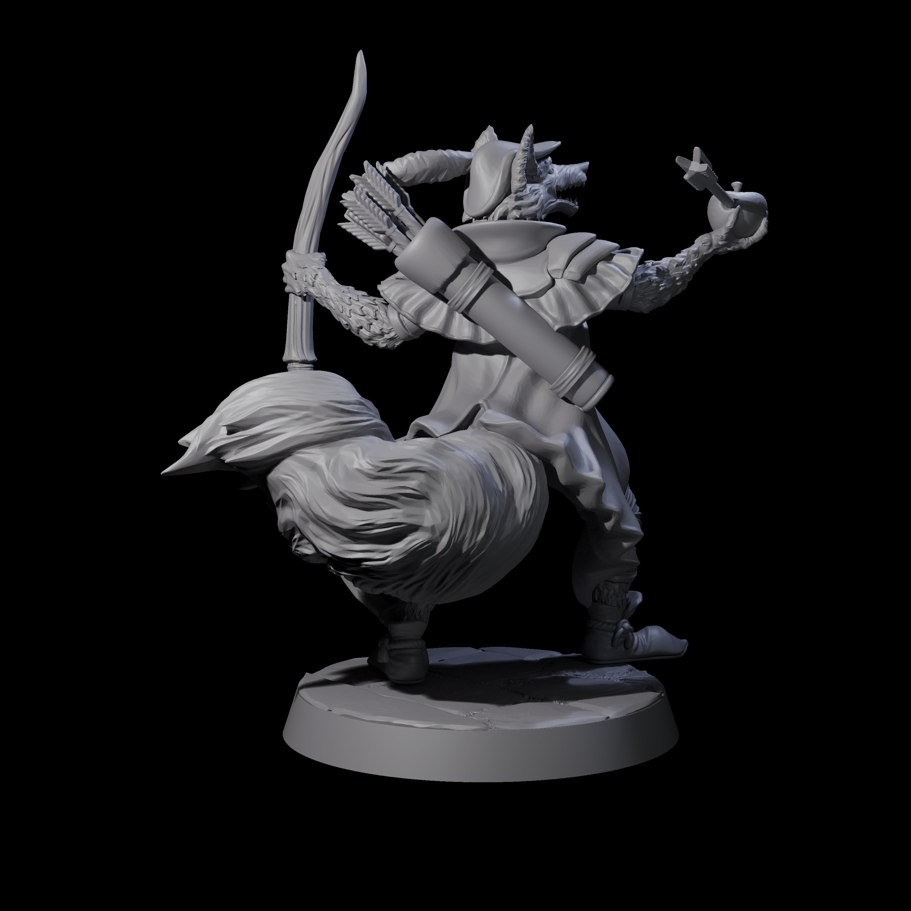 Winning Kitsune Archer Miniature for Dungeons and Dragons, Pathfinder or other TTRPGs
