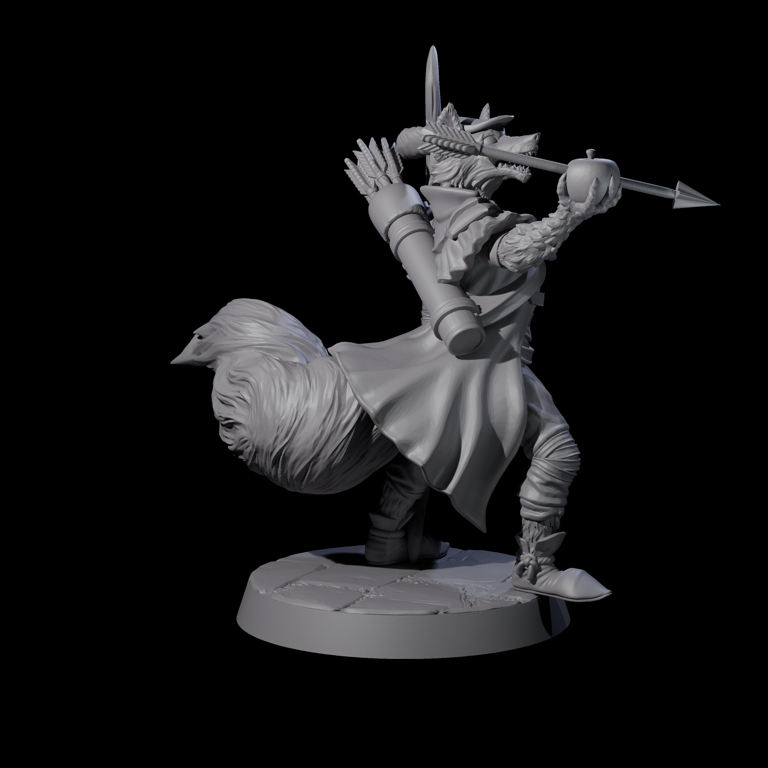 Winning Kitsune Archer Miniature for Dungeons and Dragons, Pathfinder or other TTRPGs