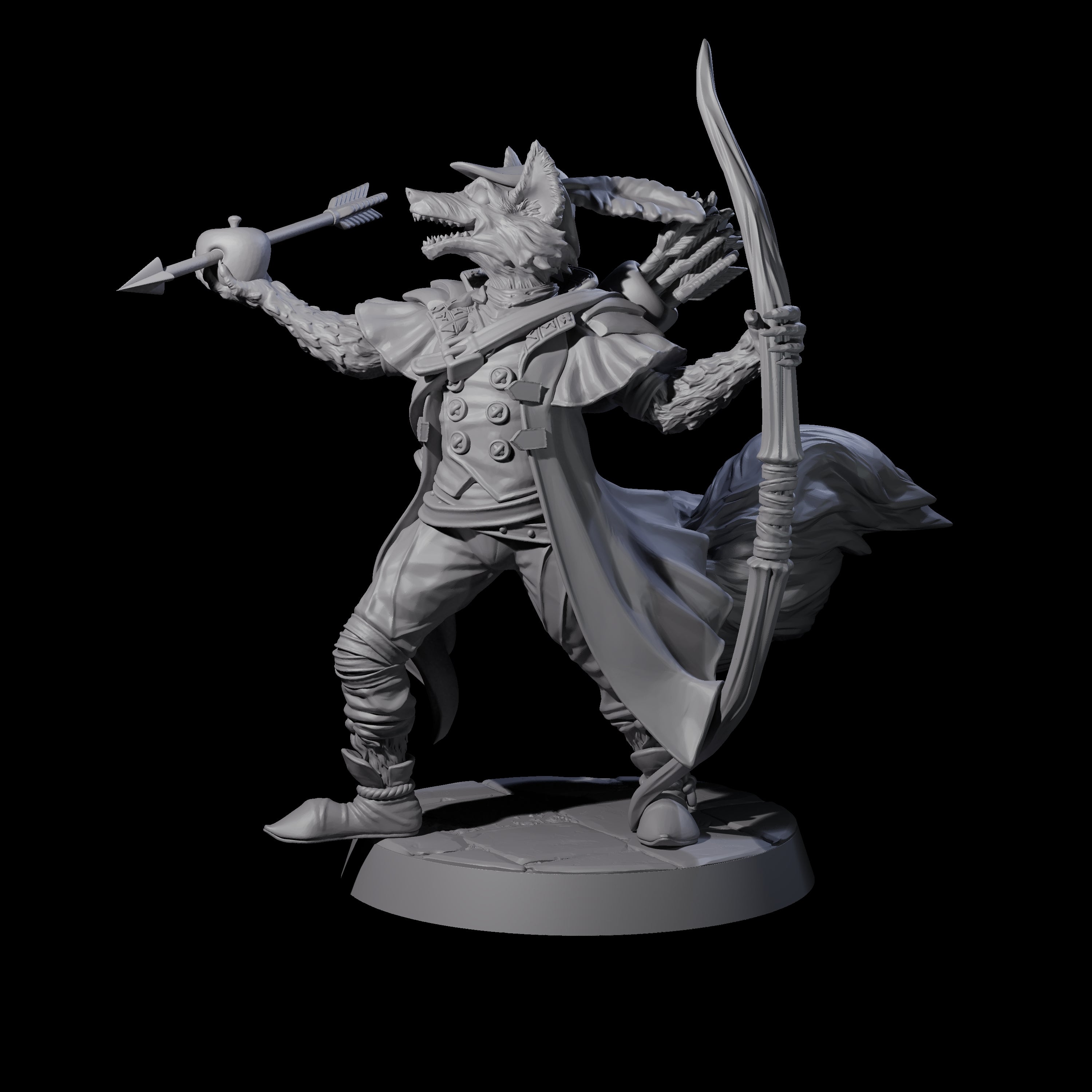 Winning Kitsune Archer Miniature for Dungeons and Dragons, Pathfinder or other TTRPGs