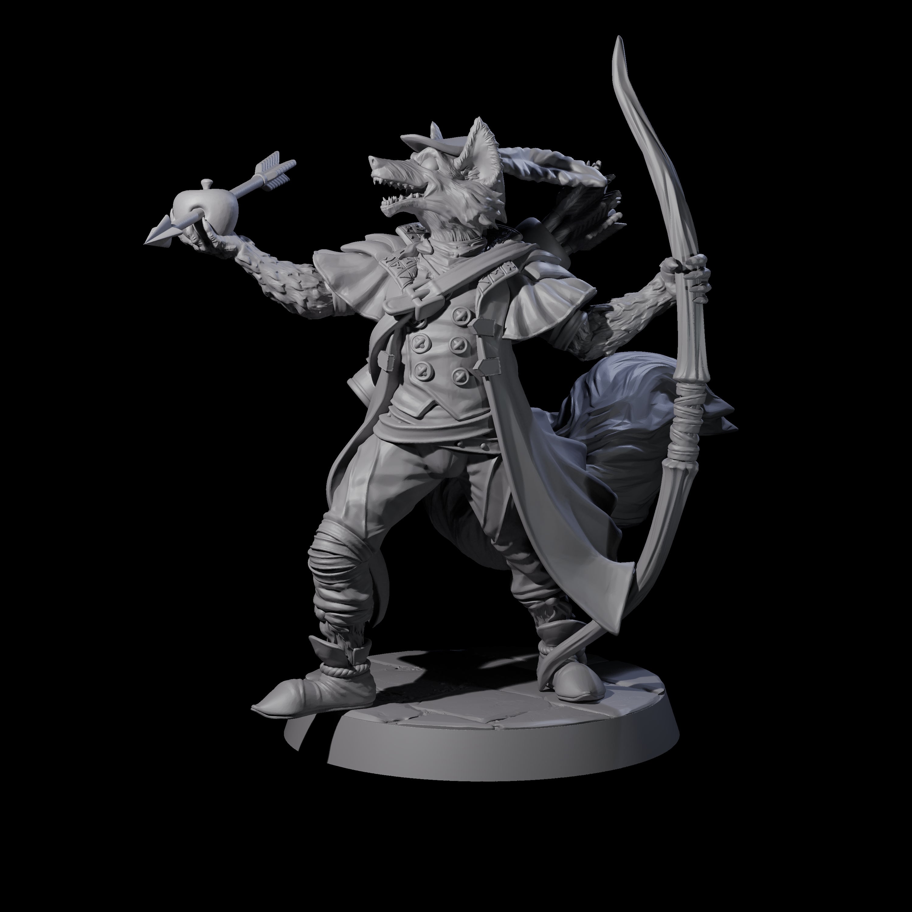 Winning Kitsune Archer Miniature for Dungeons and Dragons, Pathfinder or other TTRPGs