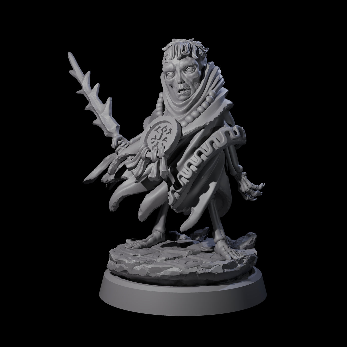 Withered Necromancer Marrowling A Miniature for Dungeons and Dragons, Pathfinder or other TTRPGs