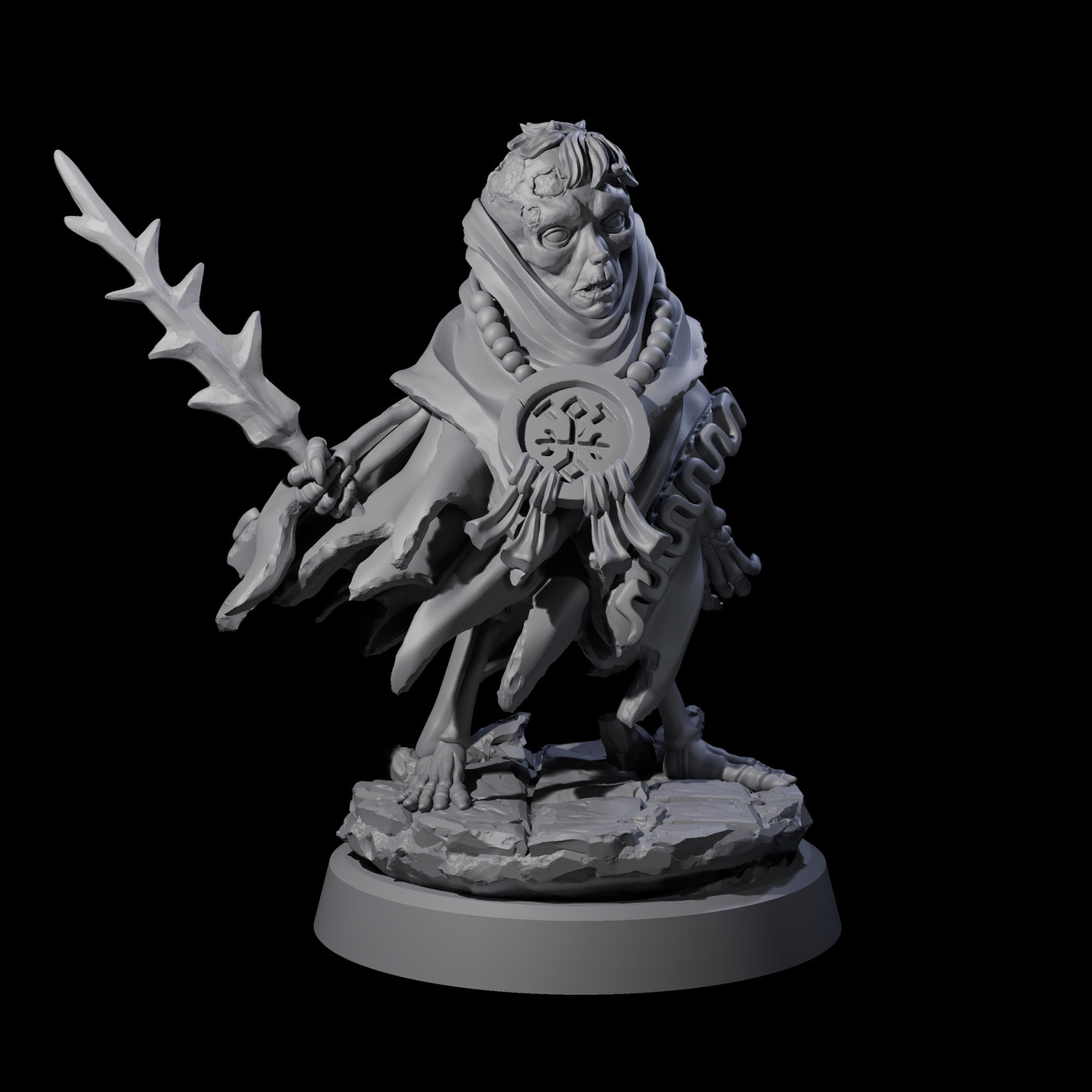 Withered Necromancer Marrowling A Miniature for Dungeons and Dragons, Pathfinder or other TTRPGs