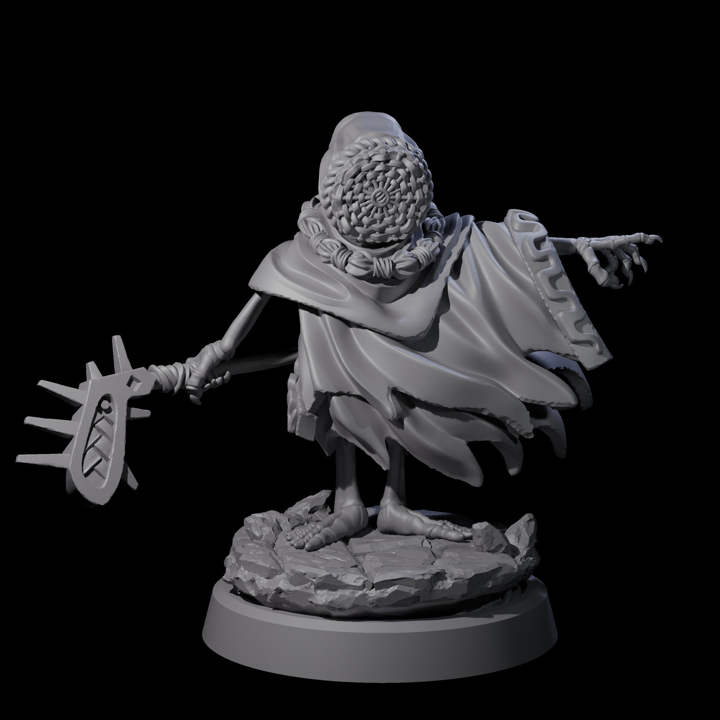 Withered Necromancer Marrowling D Miniature for Dungeons and Dragons, Pathfinder or other TTRPGs