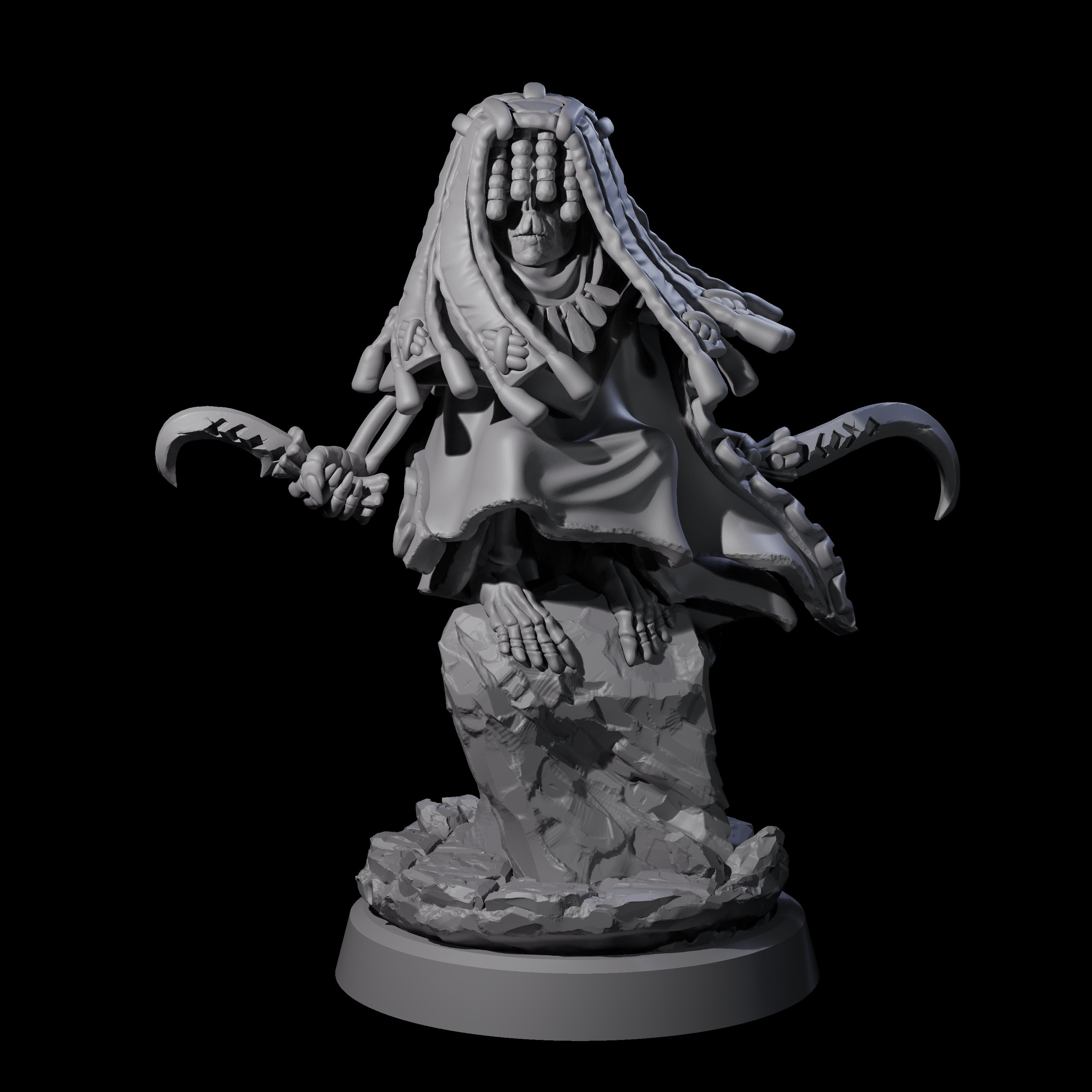 Withered Necromancer Marrowlings Miniature for Dungeons and Dragons, Pathfinder or other TTRPGs